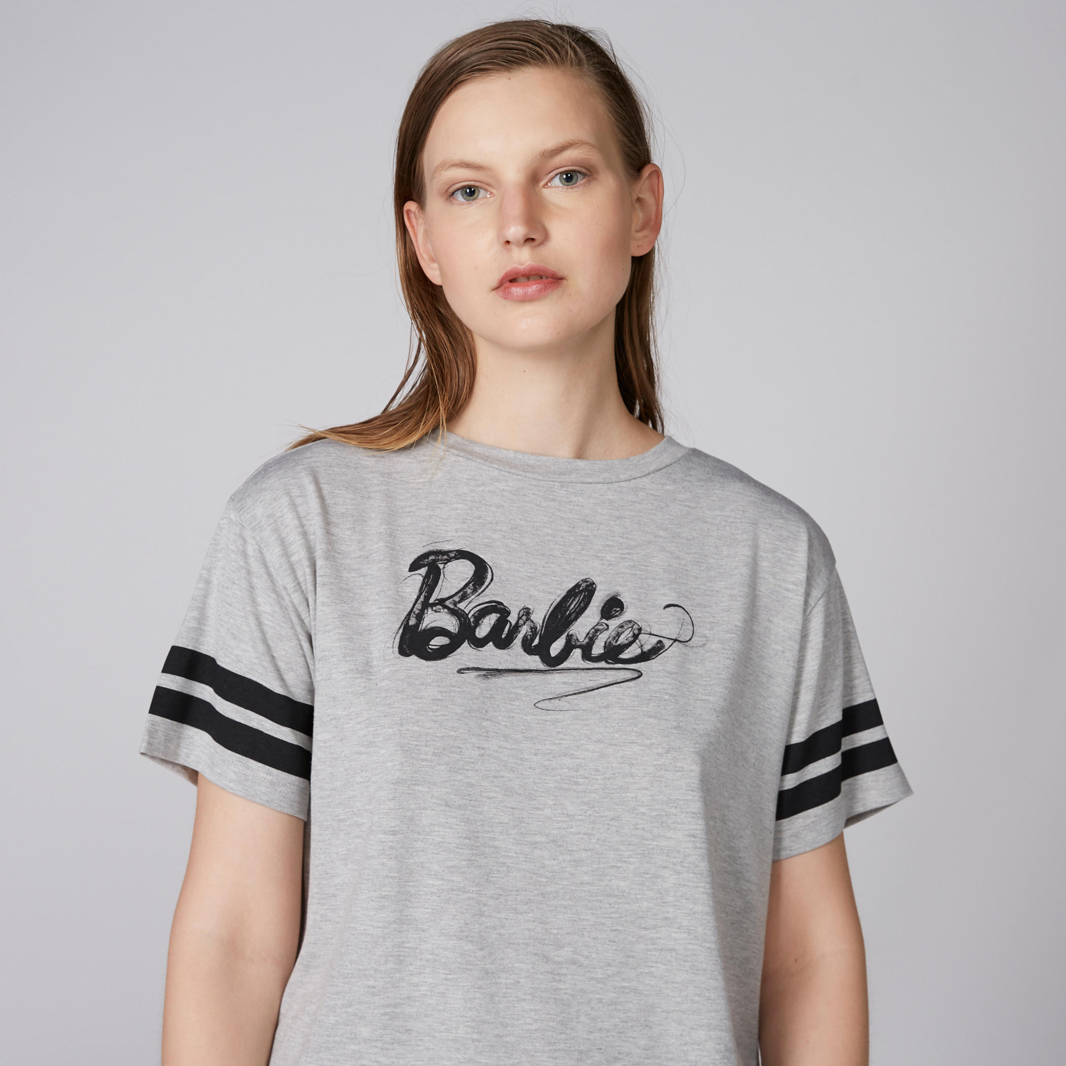 Barbie Printed T-Shirt with Round Neck and Short Sleeves-women-clothing-tshirts-image-1