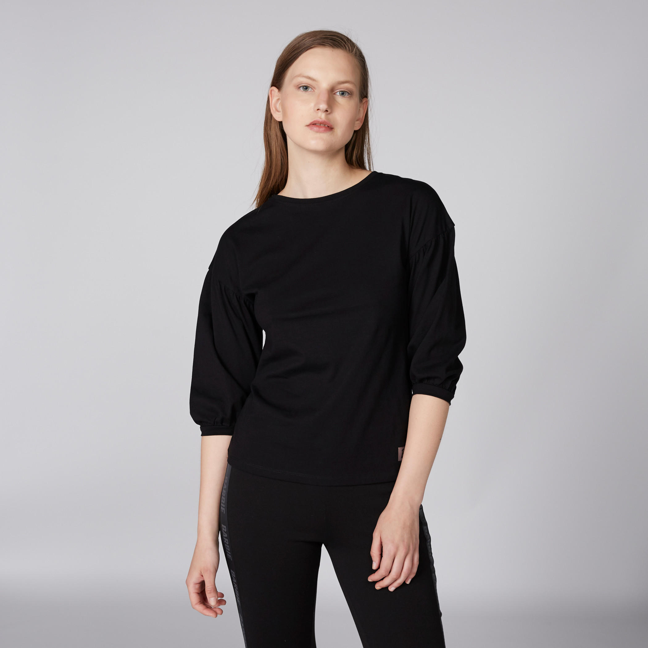 بلوزة بياقة مستديرة وأكمام 3/4 من باربي-women-clothing-shirtsandblouses-blouses-image-2