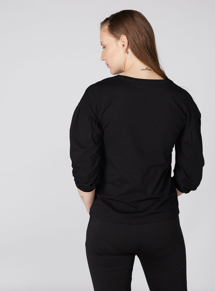 بلوزة بياقة مستديرة وأكمام 3/4 من باربي-women-clothing-shirtsandblouses-blouses-image-4