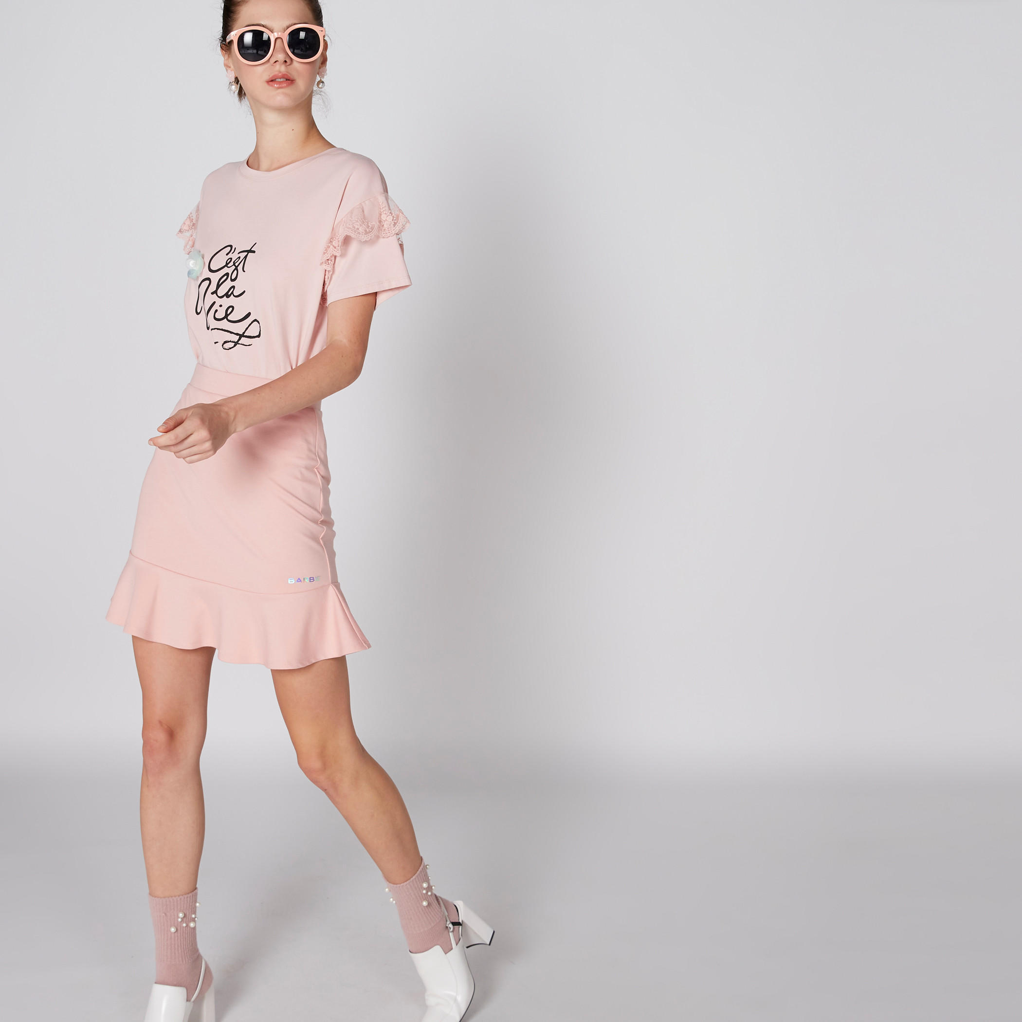 تنورة قصيرة بخصر مطّاطي من باربي-women-clothing-bottoms-skirts-image-3