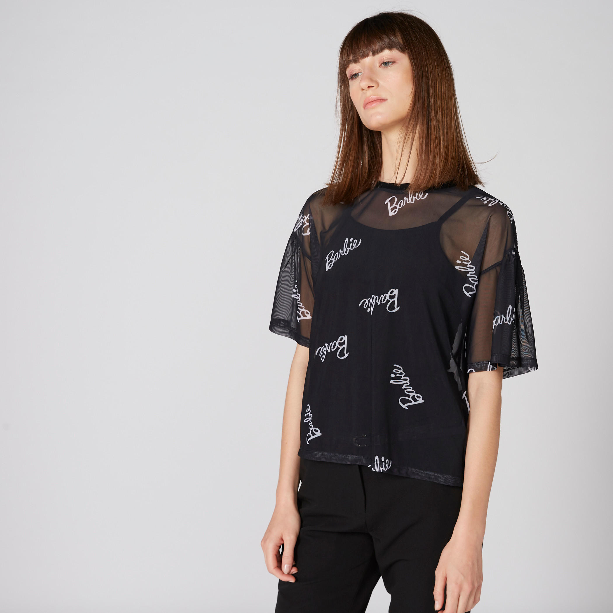 Barbie Printed Top with Round Neck and Short Sleeves-women-clothing-shirtsandblouses-blouses-image-4
