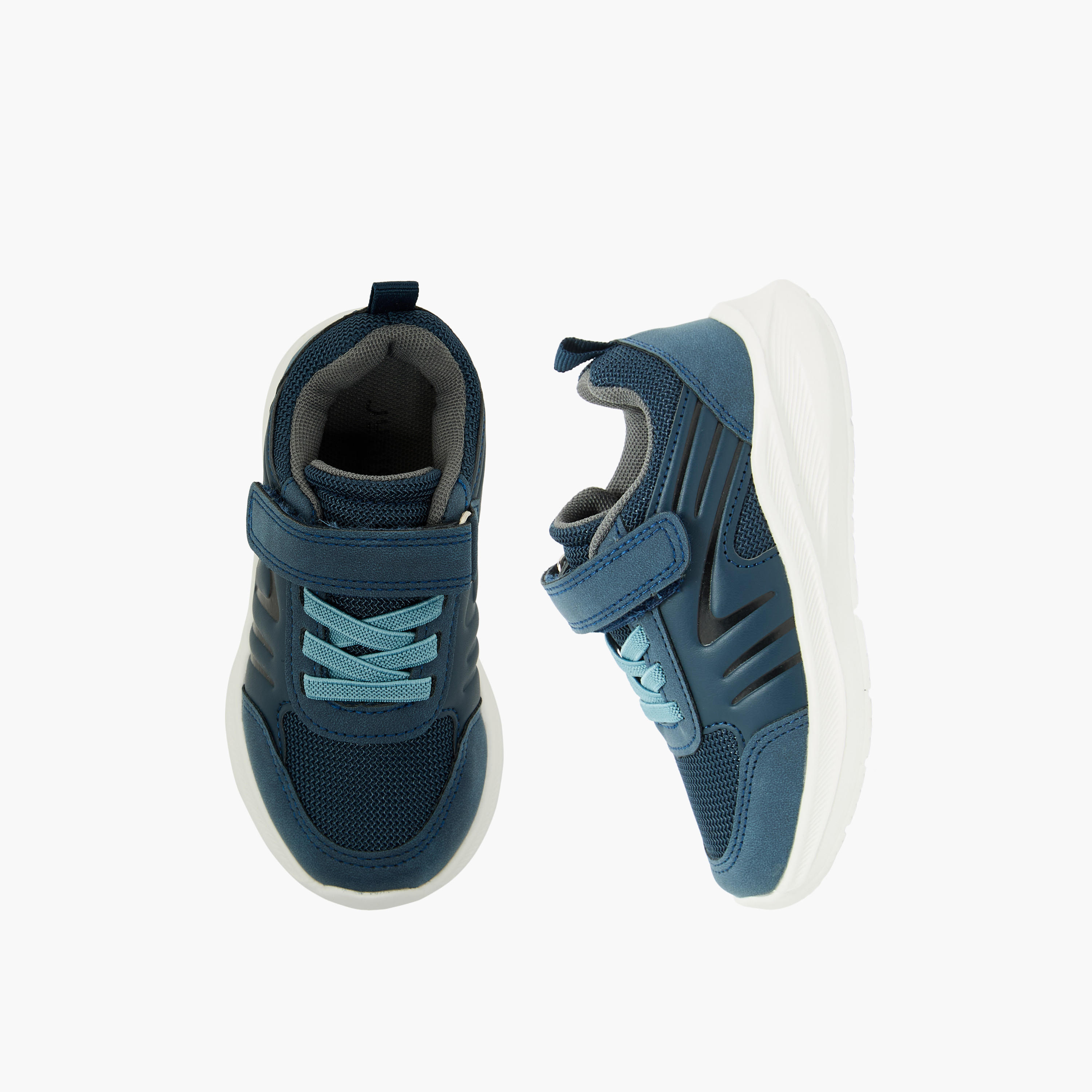 حذاء سنيكرز برقبة كاحل بشريط إغلاق لاصق للأولاد من جونيورز-boys-shoes-sneakers-image-1