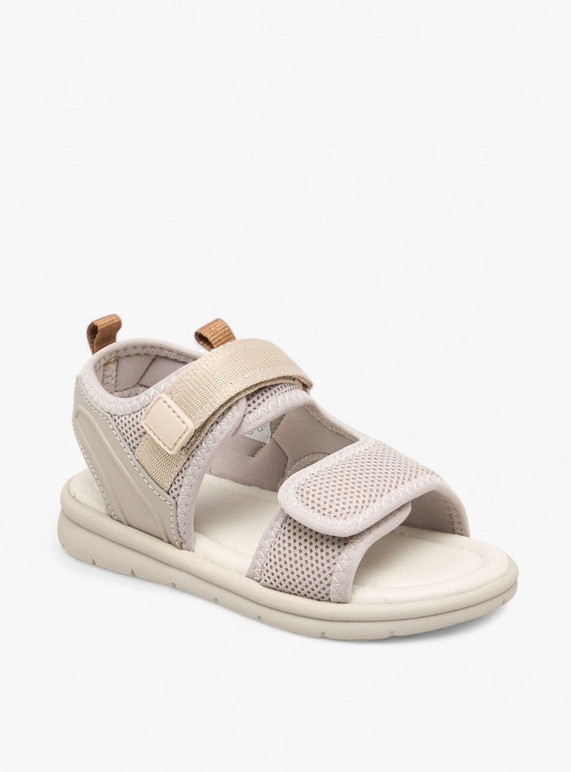 Juniors Textured Floaters with Hook and Loop Closure-boys-shoes-sandals-image-2