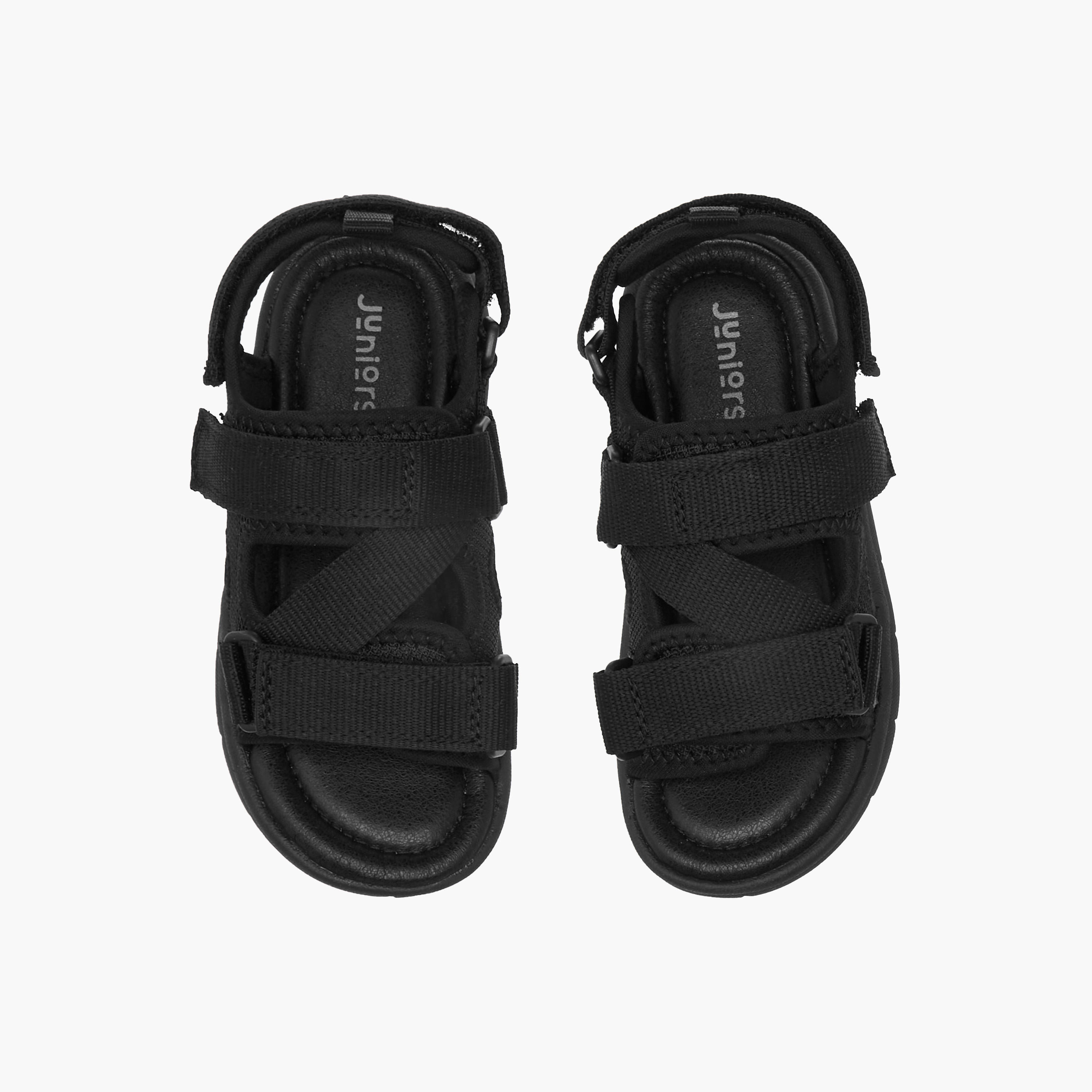 Juniors Textured Floaters with Hook and Loop Closure-boys-shoes-sandals-image-1
