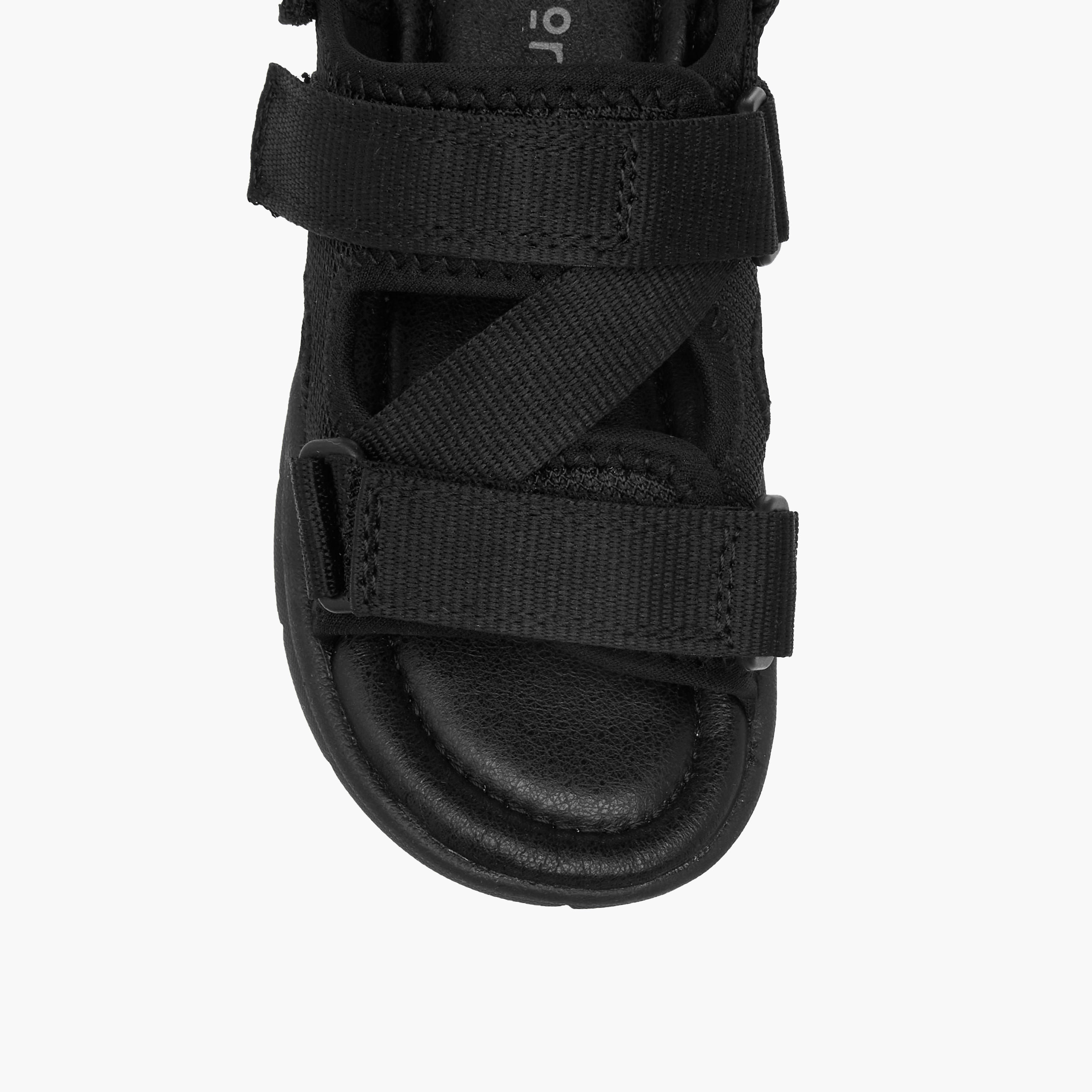 Juniors Textured Floaters with Hook and Loop Closure-boys-shoes-sandals-image-3