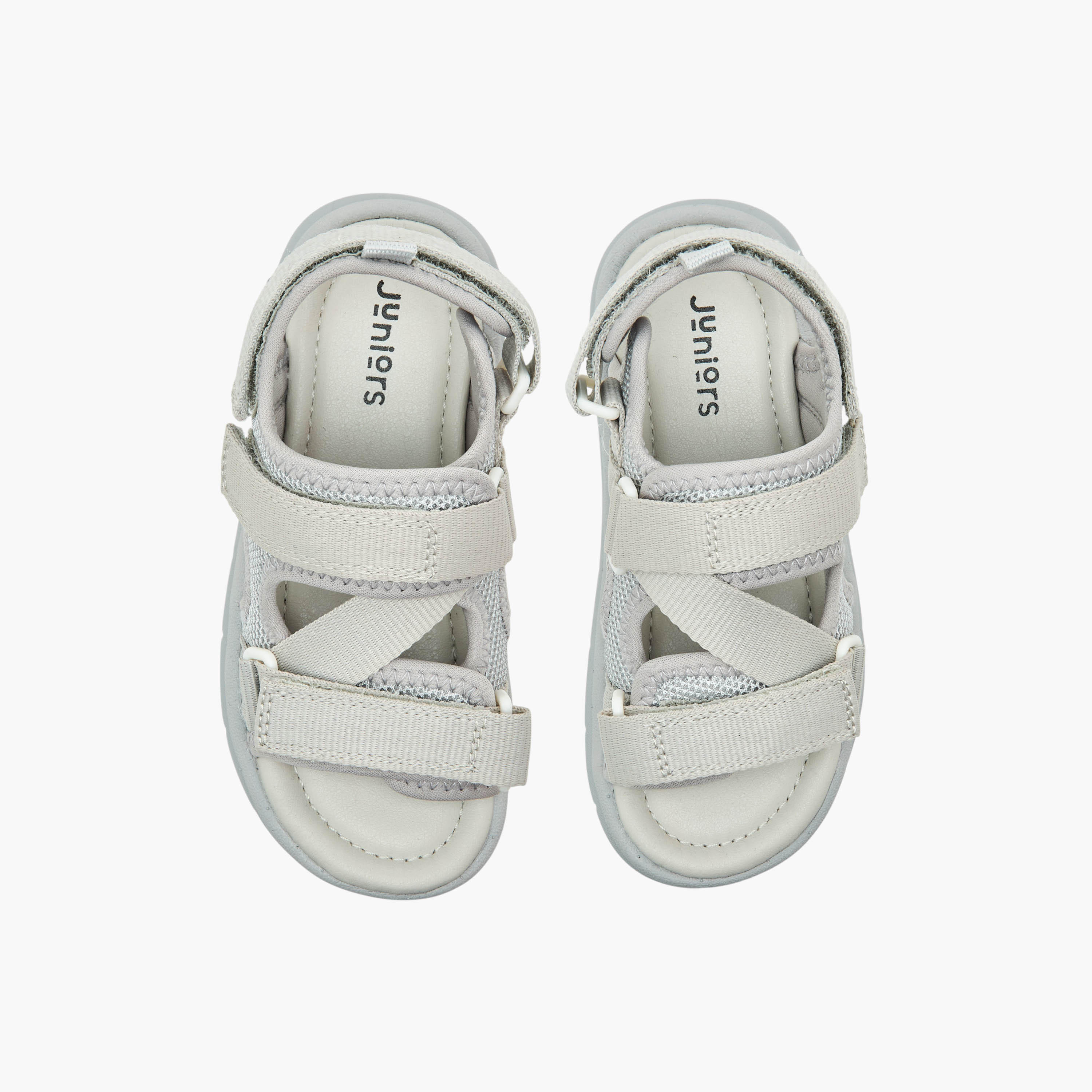 Juniors Textured Floaters with Hook and Loop Closure-boys-shoes-sandals-image-1