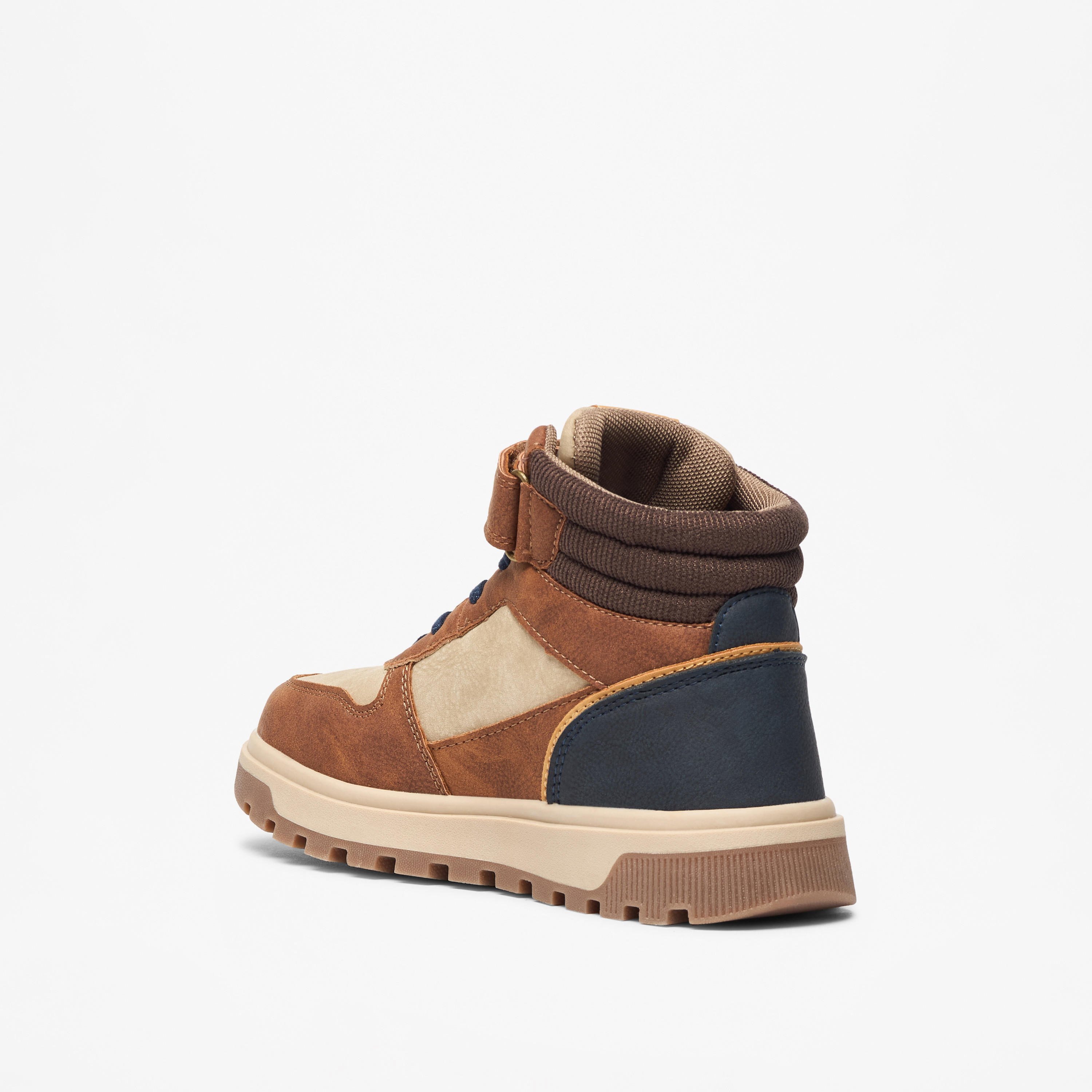 LBL by Shoexpress Panelled High Cut Boots with Hook and Loop Closure-boys-shoes-boots-image-7
