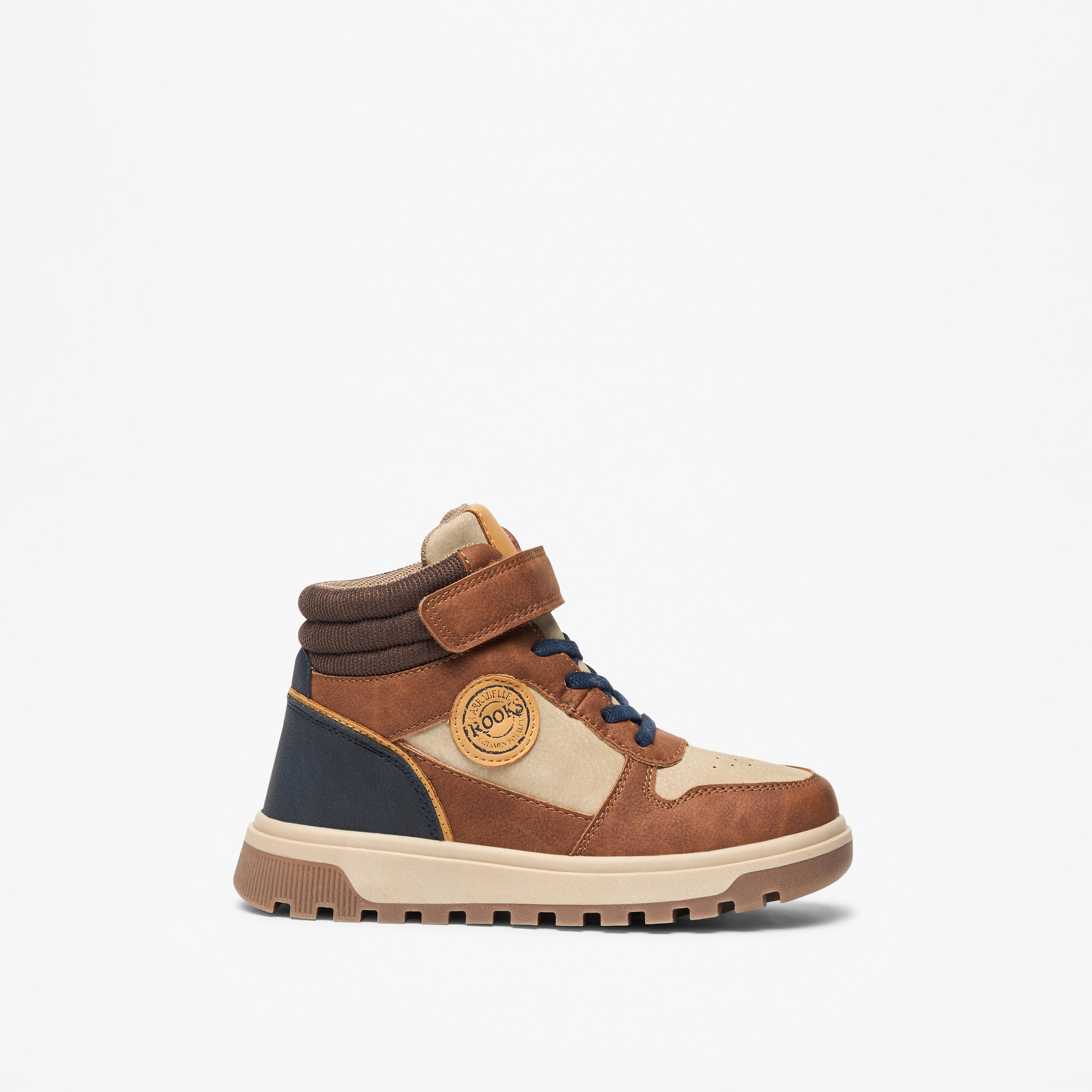 LBL by Shoexpress Panelled High Cut Boots with Hook and Loop Closure-boys-shoes-boots-image-8