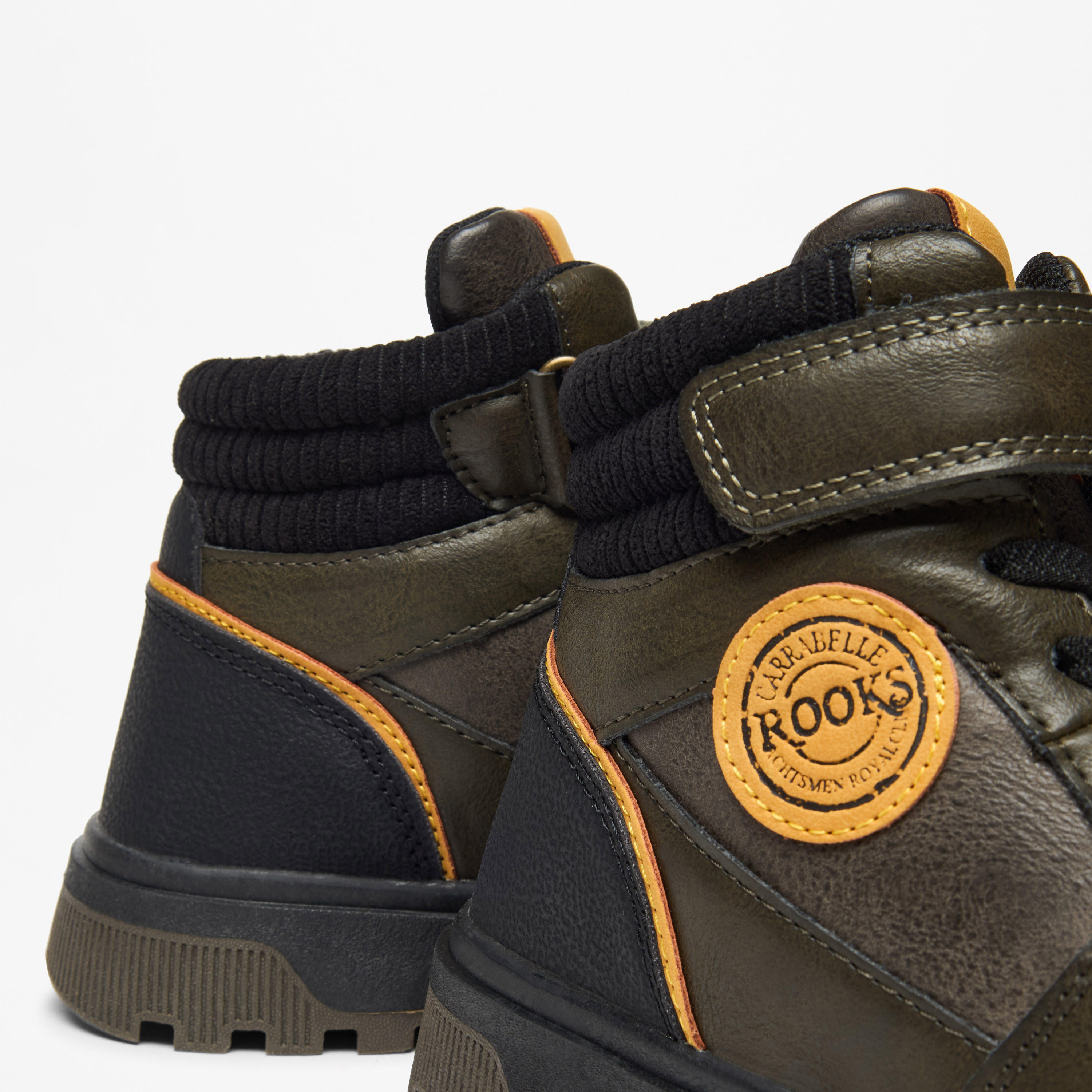 LBL by Shoexpress Panelled High Cut Boots with Hook and Loop Closure-boys-shoes-boots-image-5