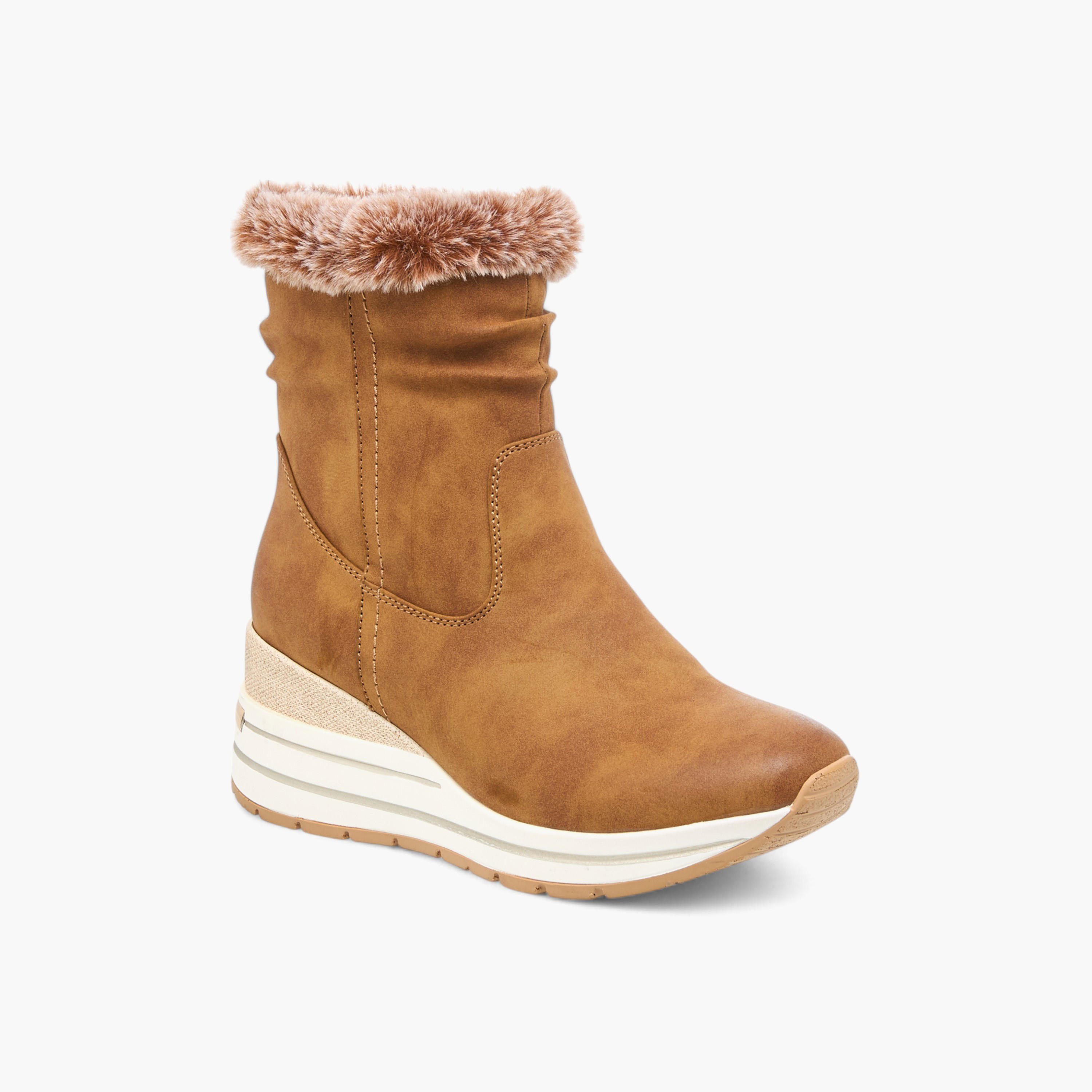 بوت بطول الكاحل بكعب سميك وسحاب إغلاق للنساء من سيليست-women-shoes-boots-image-2