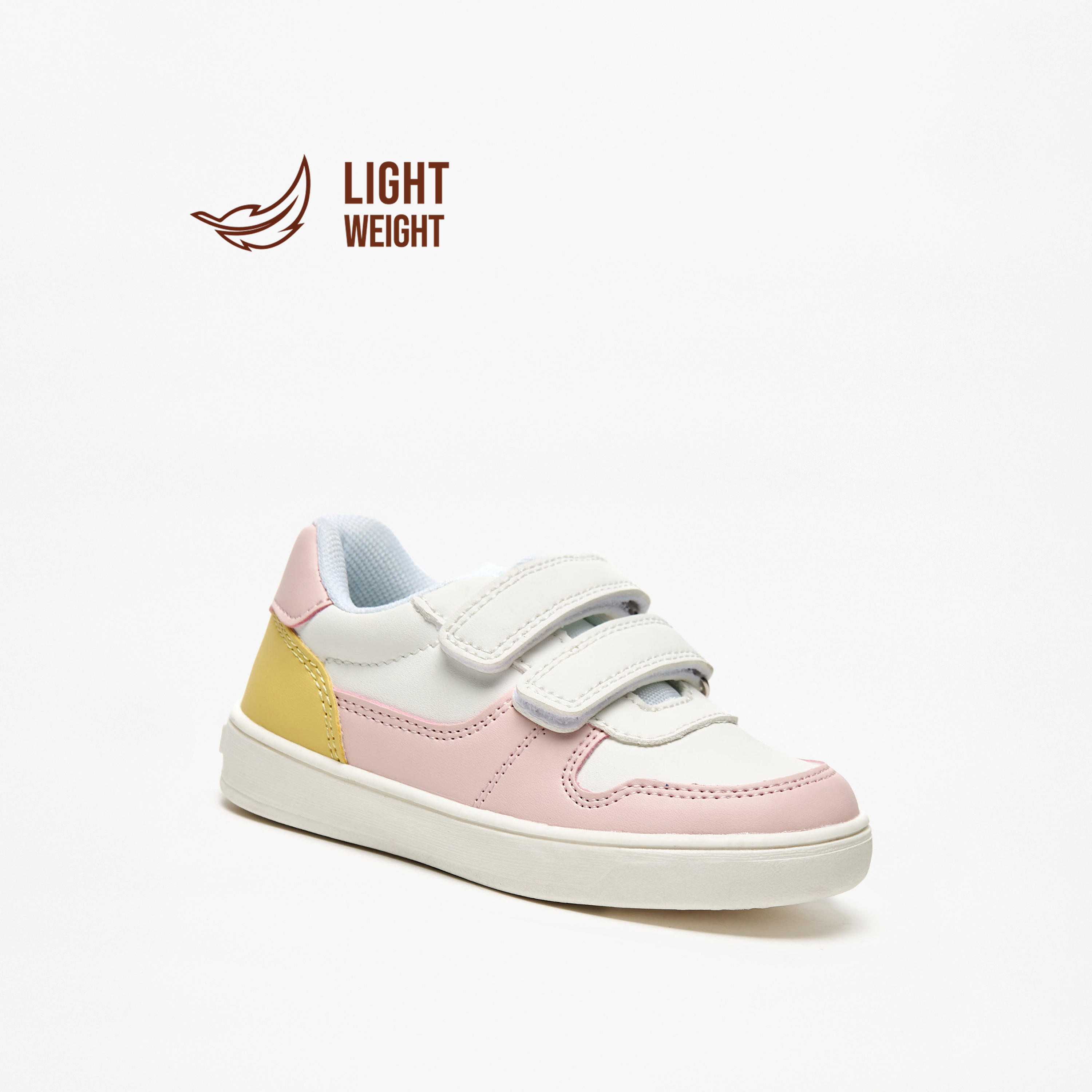 Barefeet Colourblock Lightweight Sneakers with Hook and Loop Closure-girls-shoes-sneakers-image-1