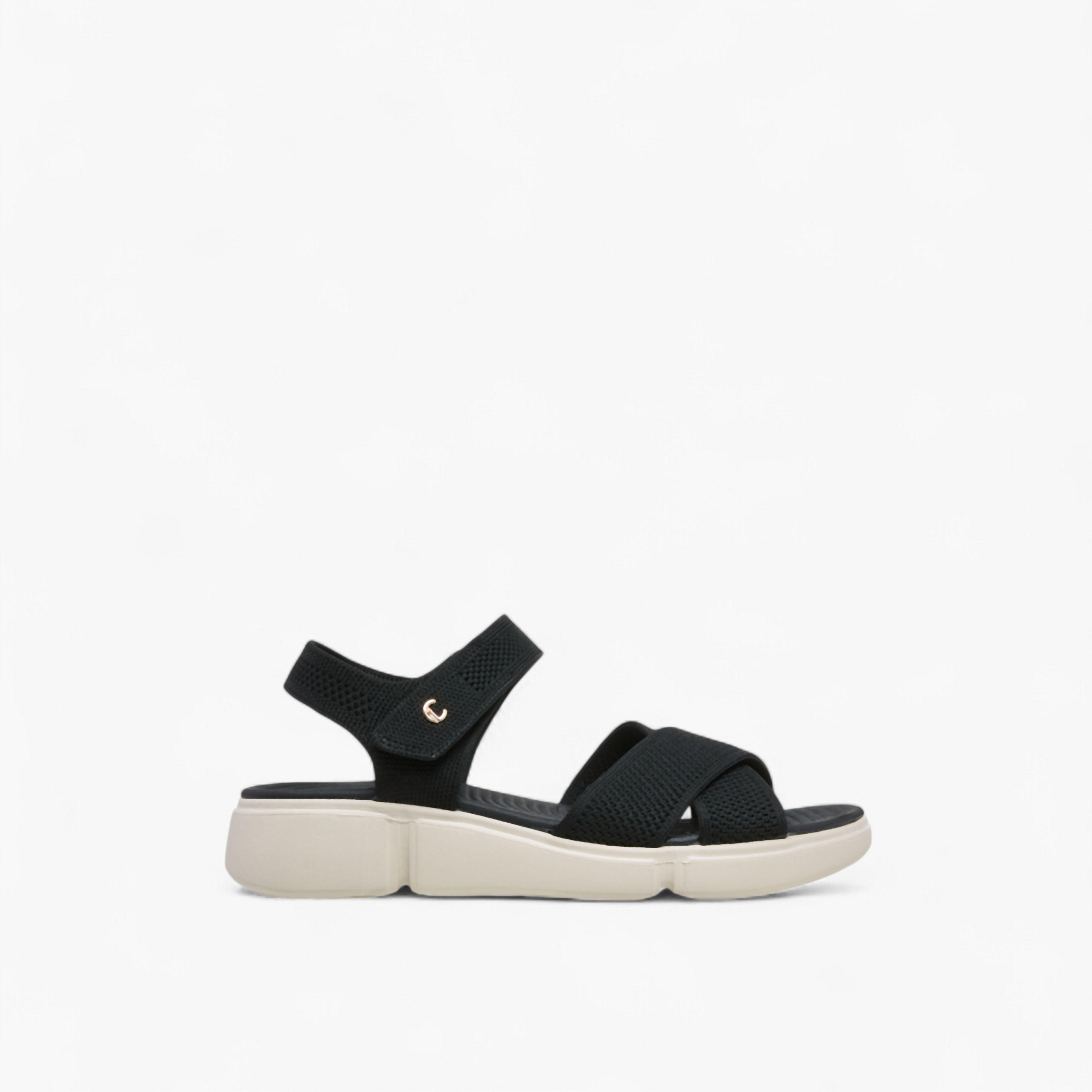 Le Confort Flyknit Cross Strap Comfort Sandals with Hook and Loop Closure-women-shoes-sandals-heeled-image-2