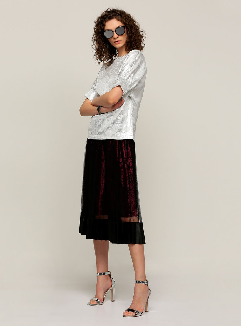 بلوزة بياقة مستديرة وأكمام قصيرة-women-clothing-shirtsandblouses-blouses-image-1