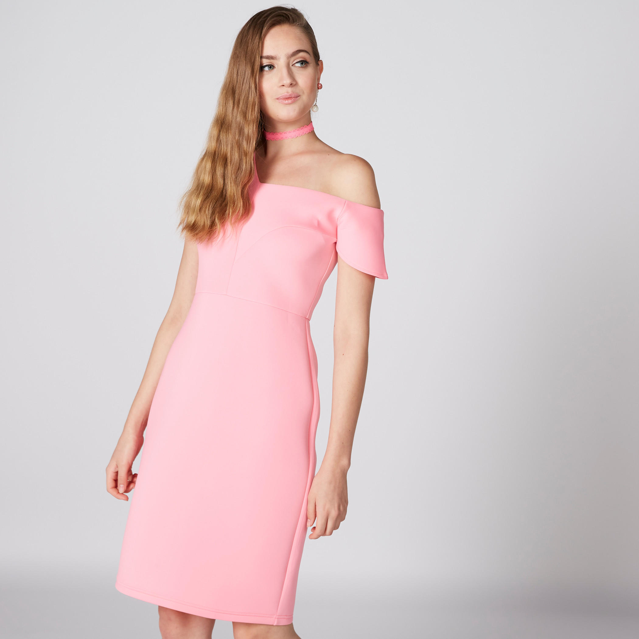One Shoulder Midi Dress with Zip Closure-women-clothing-dresses-image-3