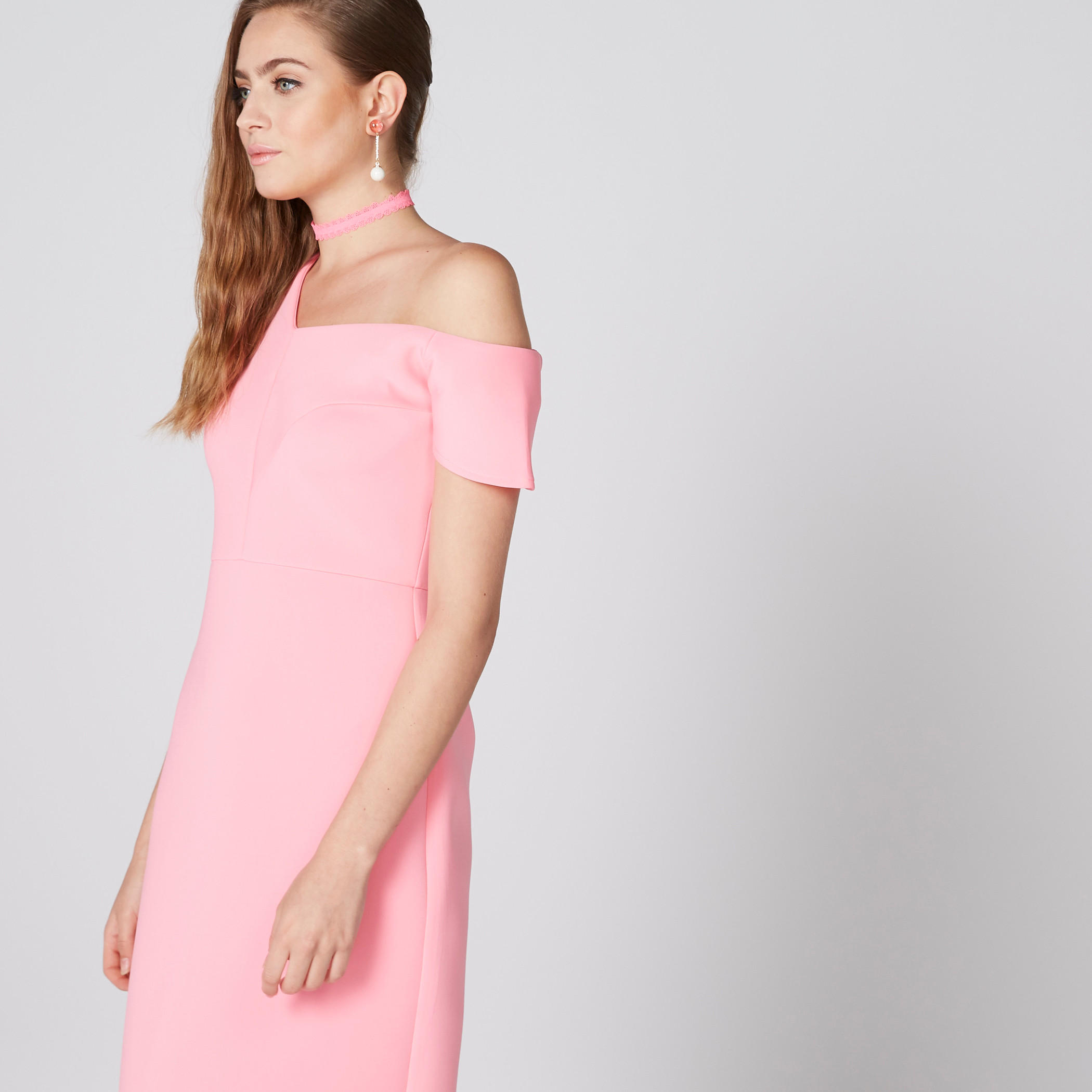 One Shoulder Midi Dress with Zip Closure-women-clothing-dresses-image-4