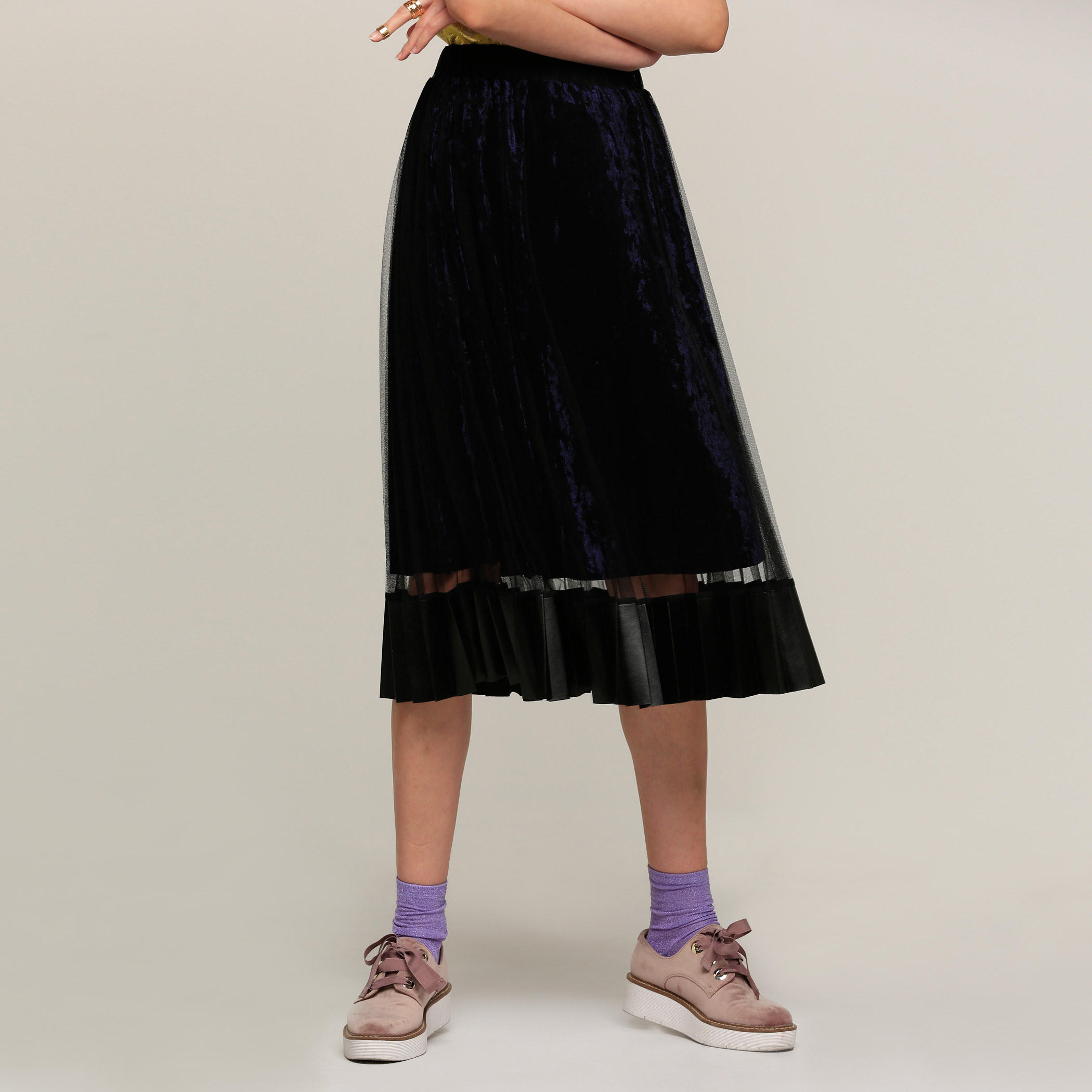 تنورة متوسطة الطول بخصر مطّاطي-women-clothing-bottoms-skirts-image-5