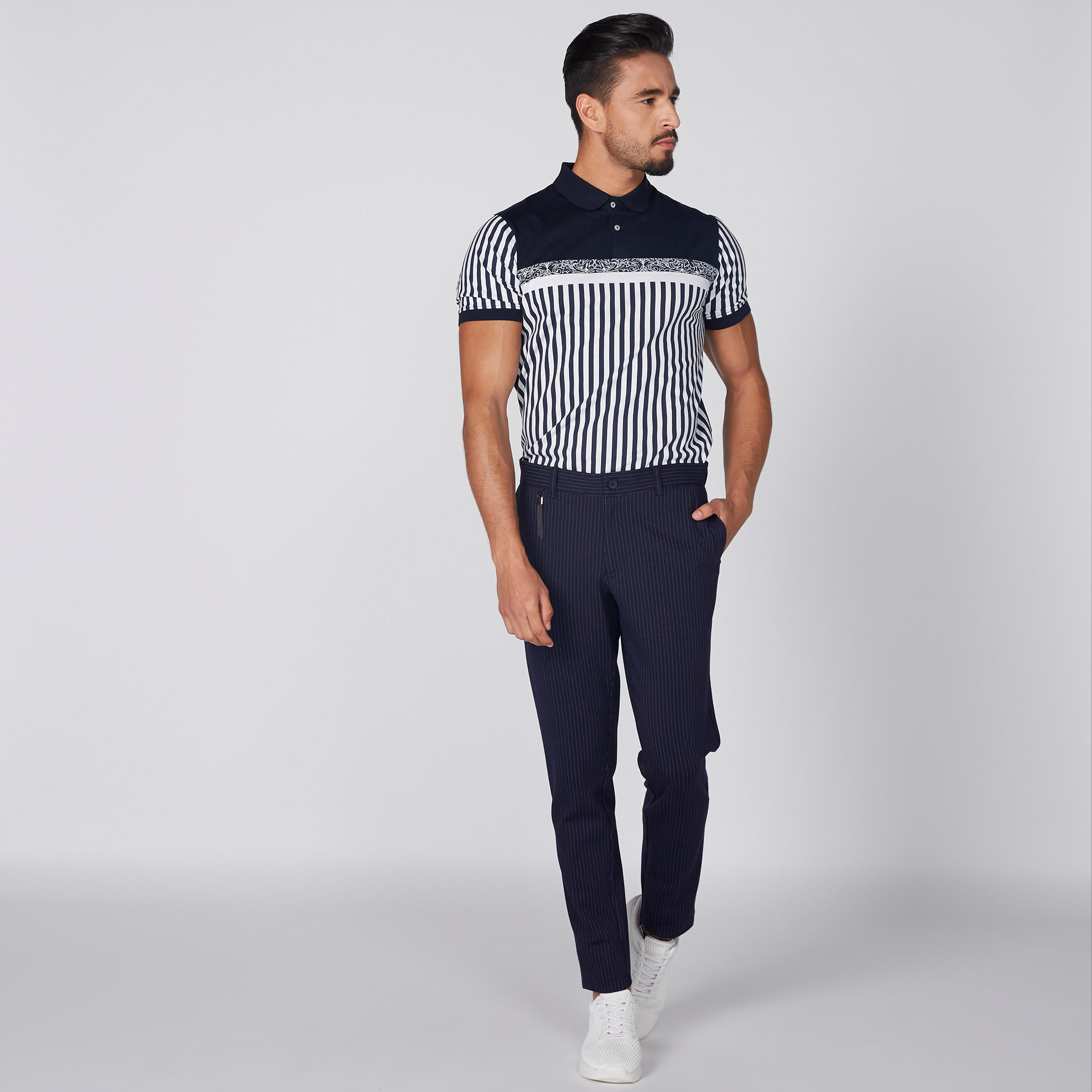 تيشيرت مقلّم بياقة بولو وأكمام قصيرة-men-clothing-tshirtsandpolos-polos-image-1