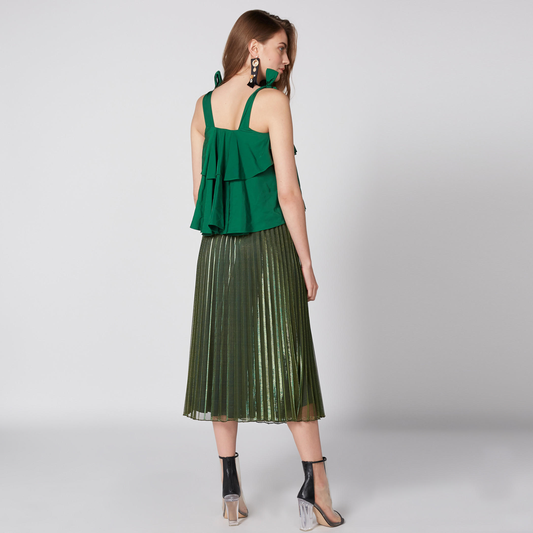 تنورة متوسطة الطول بطيّات وخصر مطاطي-women-clothing-bottoms-skirts-image-5