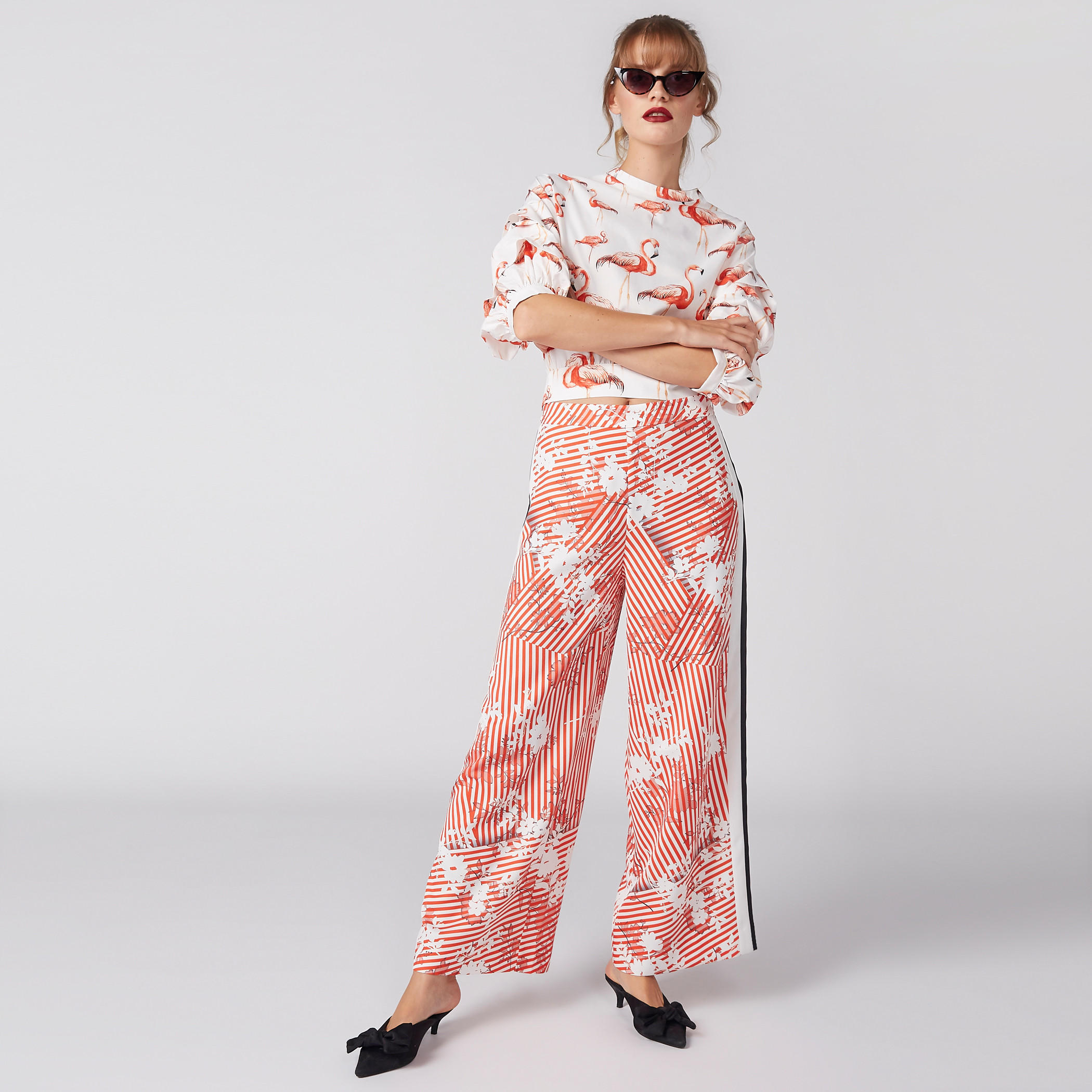 بنطال بالازو طويل بطبعات زهرية وتقليم-women-clothing-bottoms-trousers-image-1