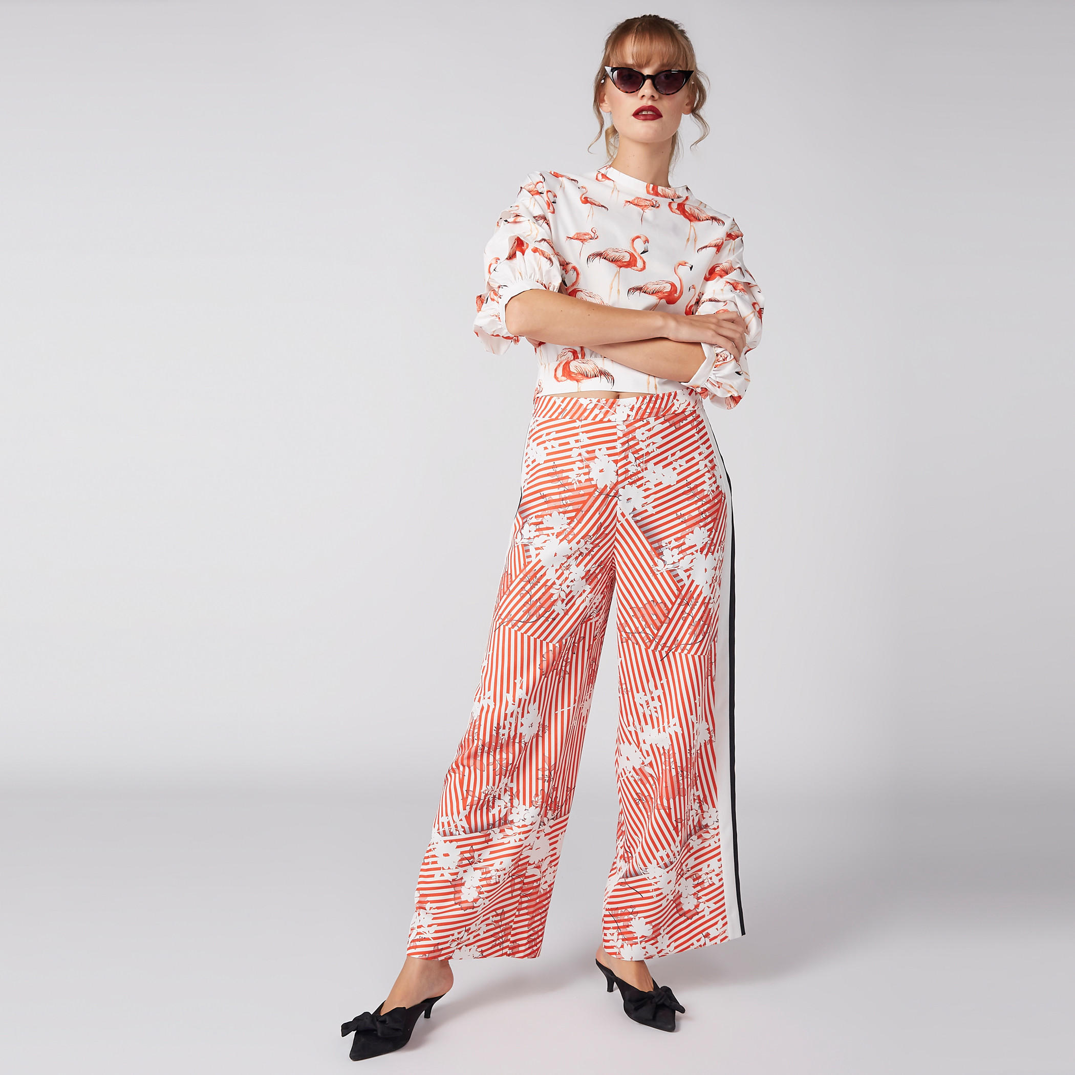 بلوزة بطبعات فلامنجو وسحّاب إغلاق وأربطة-women-clothing-shirtsandblouses-blouses-image-5