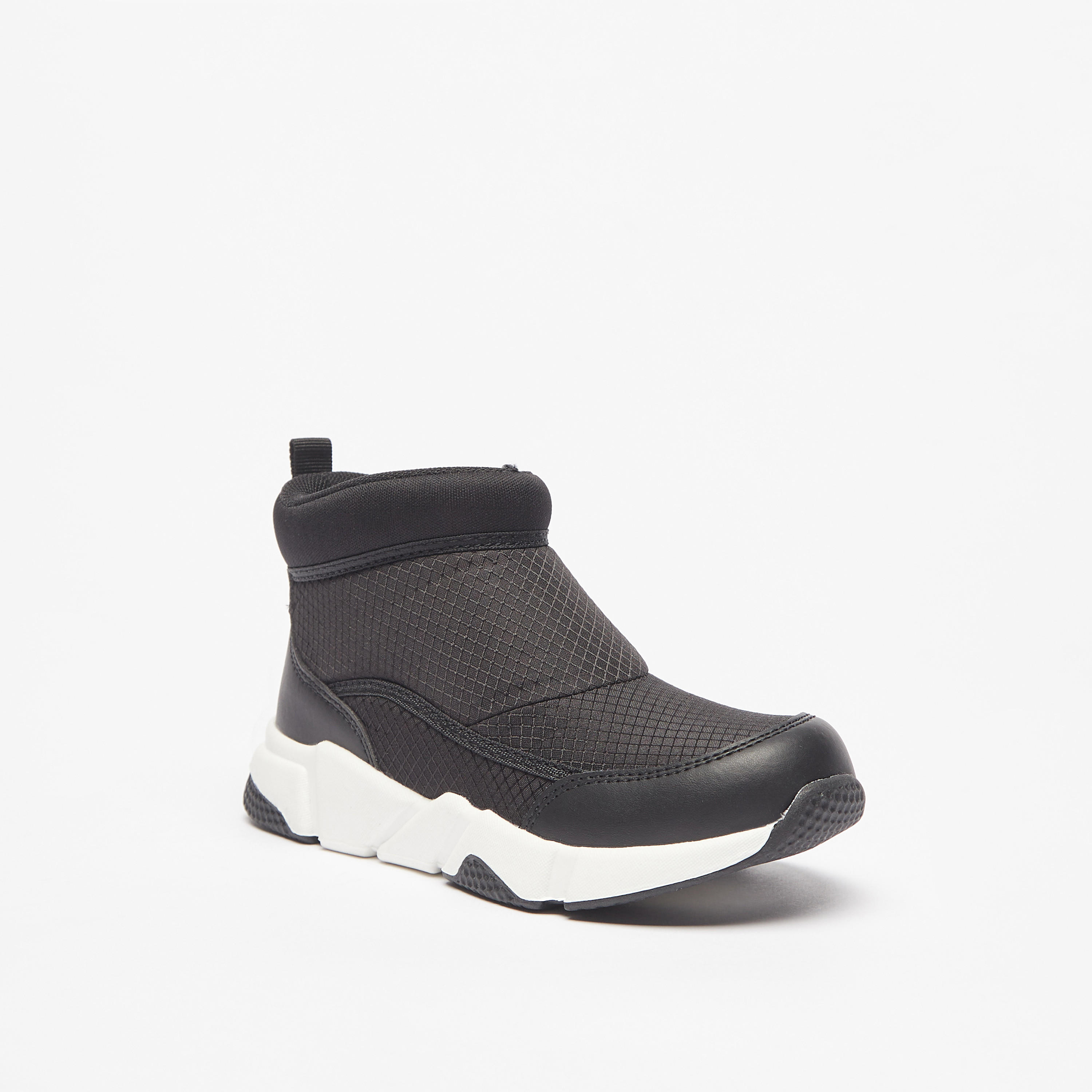 Juniors Textured Ankle Boots with Zip Closure-boys-shoes-boots-image-1