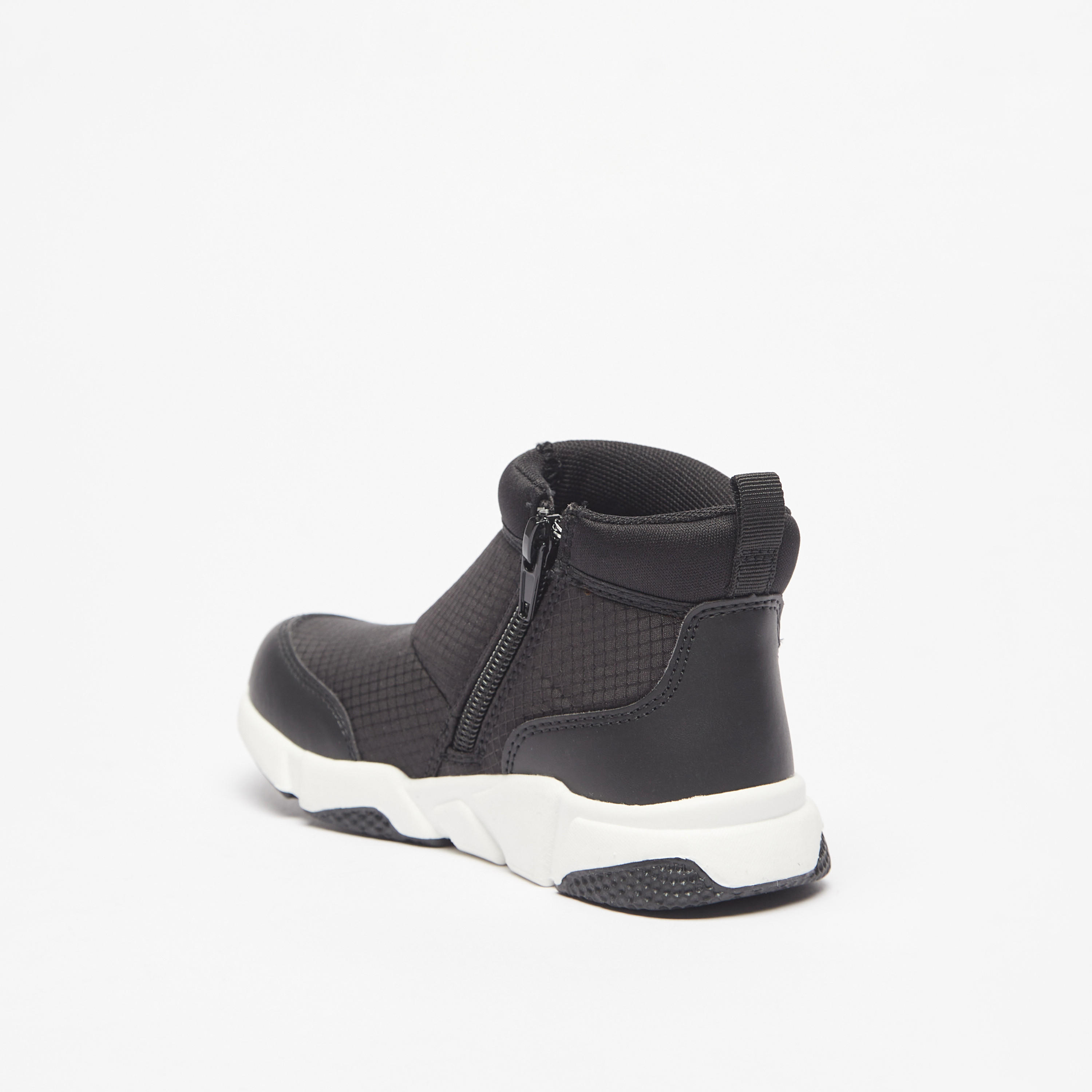 Juniors Textured Ankle Boots with Zip Closure-boys-shoes-boots-image-2