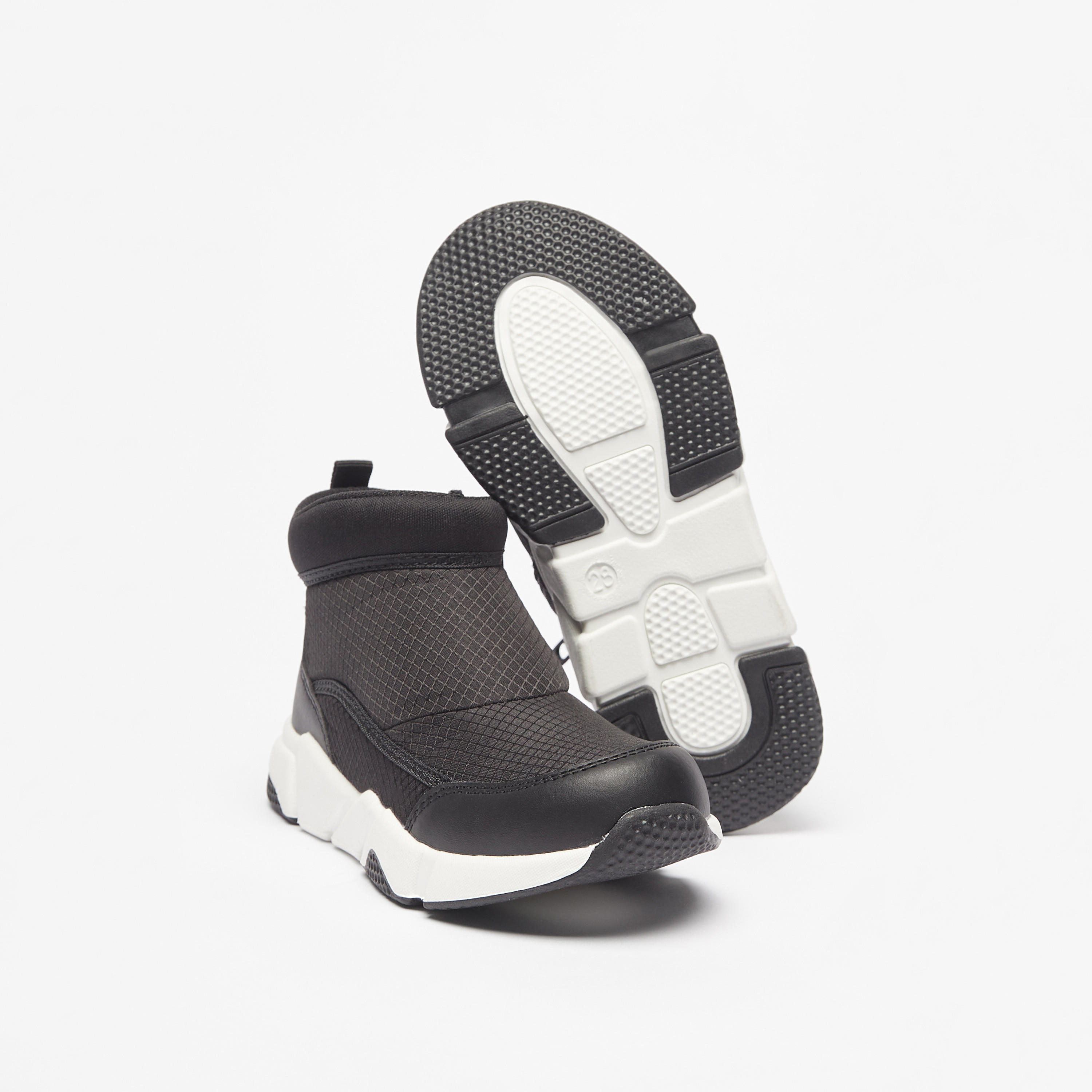 Juniors Textured Ankle Boots with Zip Closure-boys-shoes-boots-image-4