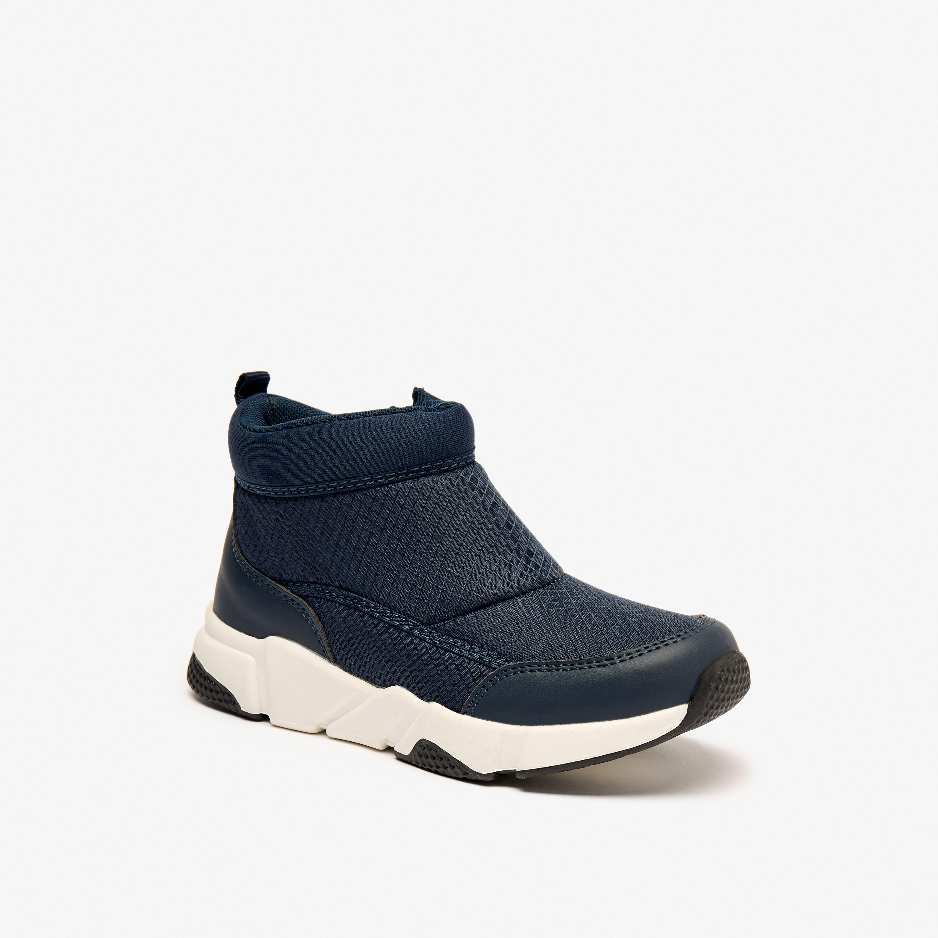 Juniors Textured Ankle Boots with Zip Closure-boys-shoes-boots-image-1