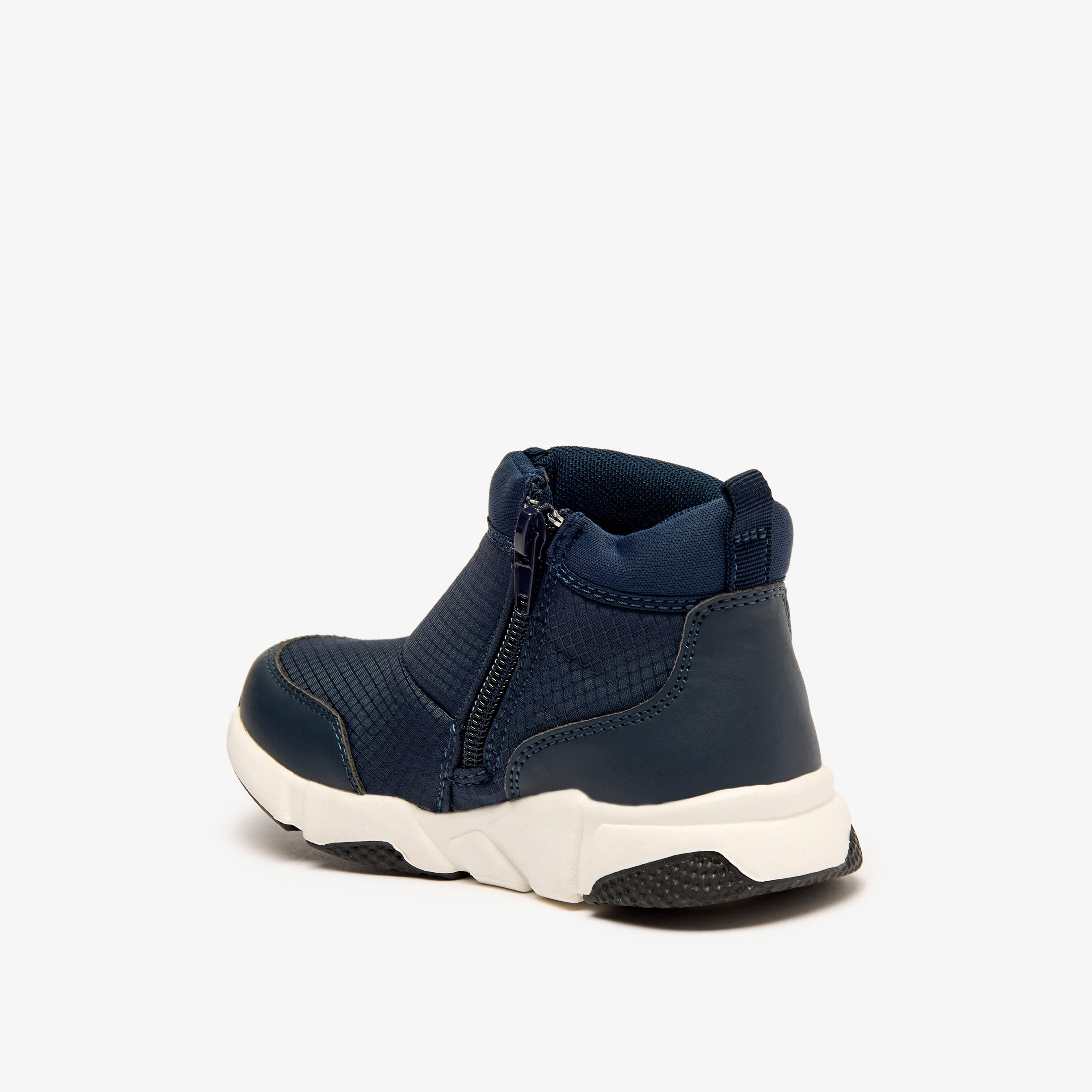 Juniors Textured Ankle Boots with Zip Closure-boys-shoes-boots-image-2