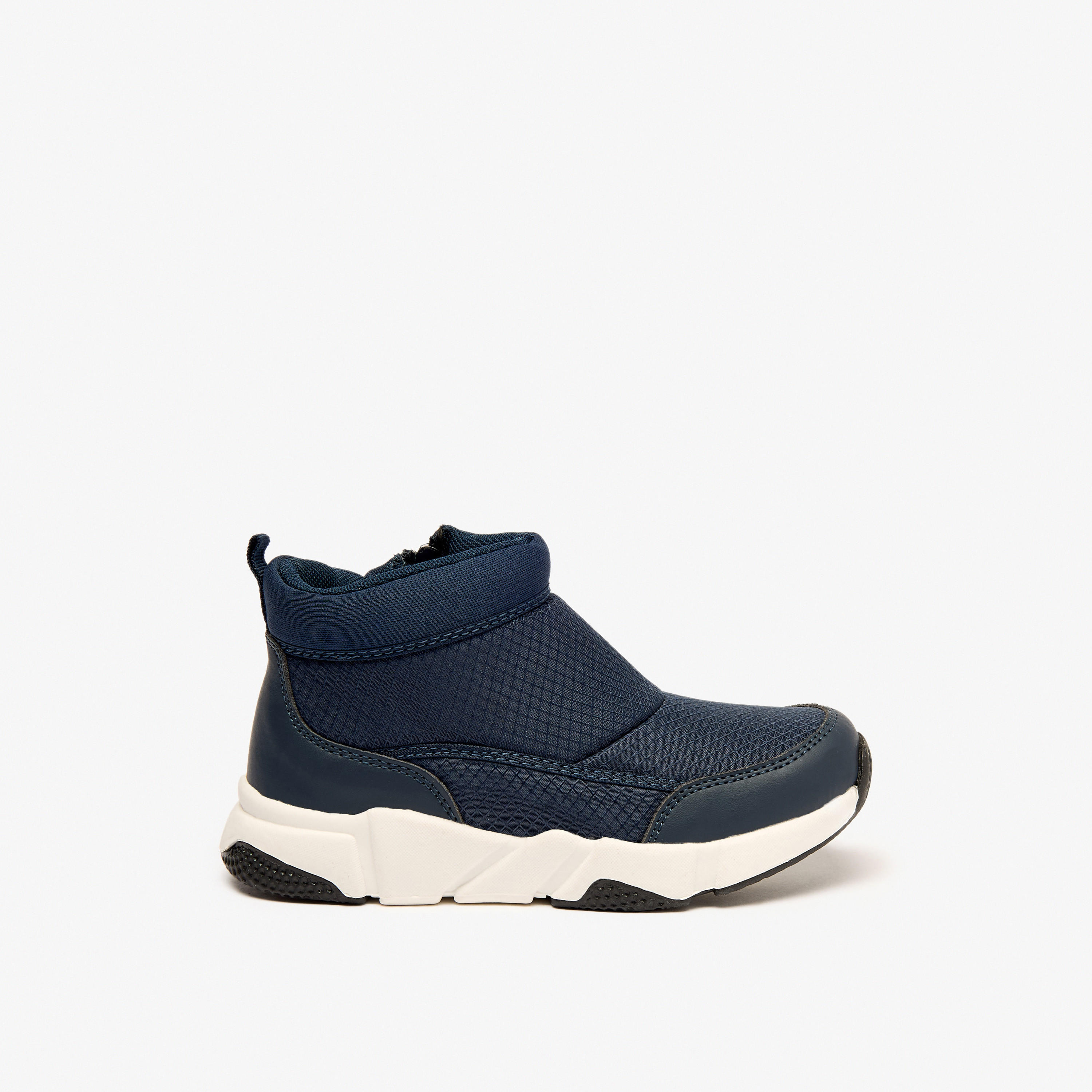 Juniors Textured Ankle Boots with Zip Closure-boys-shoes-boots-image-3