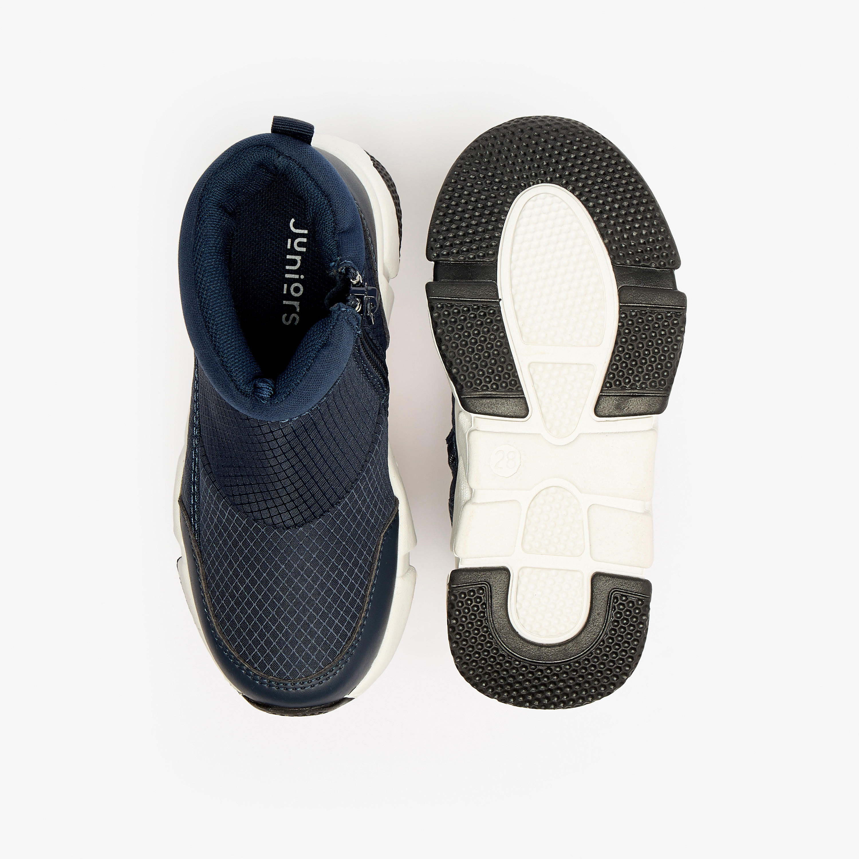 Juniors Textured Ankle Boots with Zip Closure-boys-shoes-boots-image-4