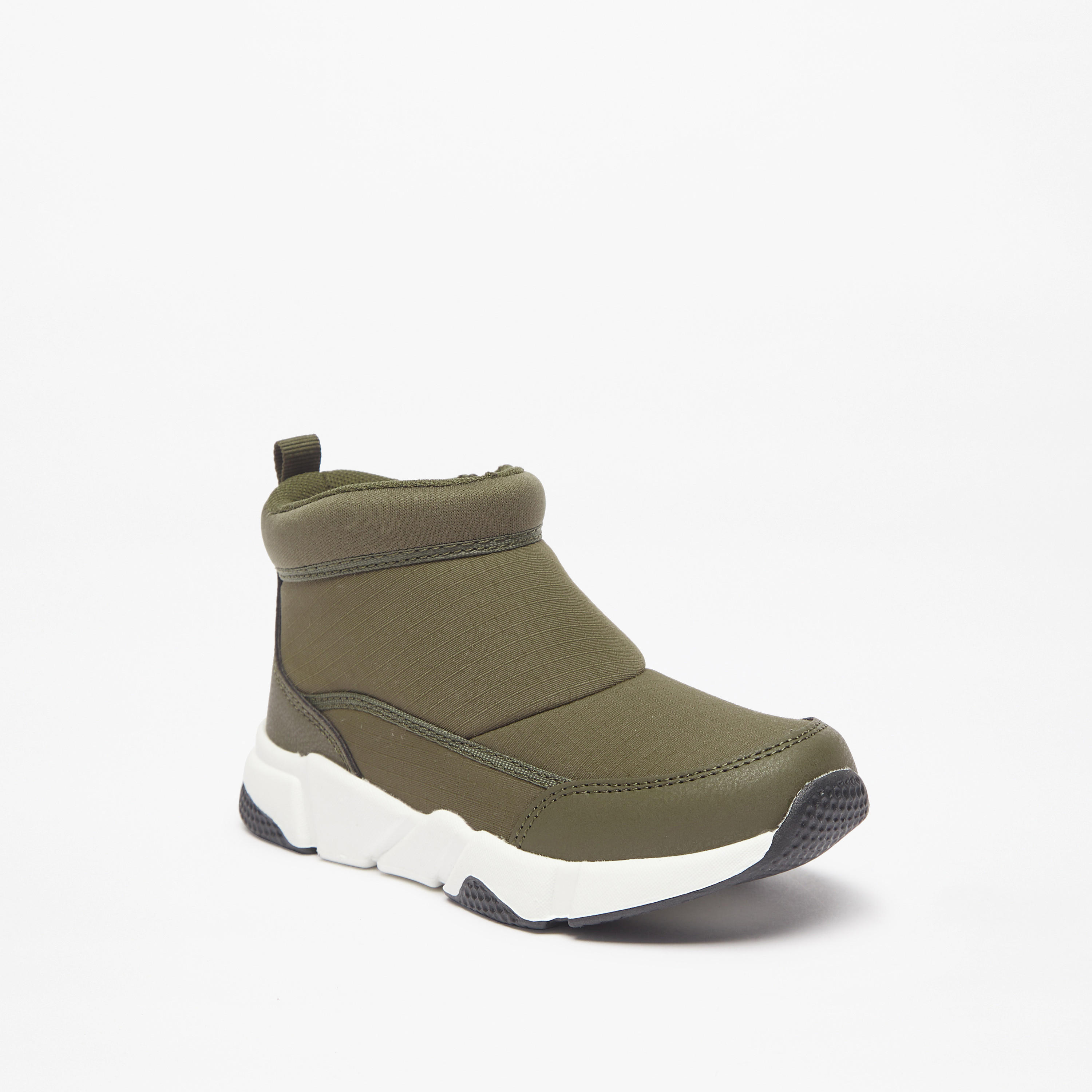 Juniors Textured Ankle Boots with Zip Closure-boys-shoes-boots-image-1
