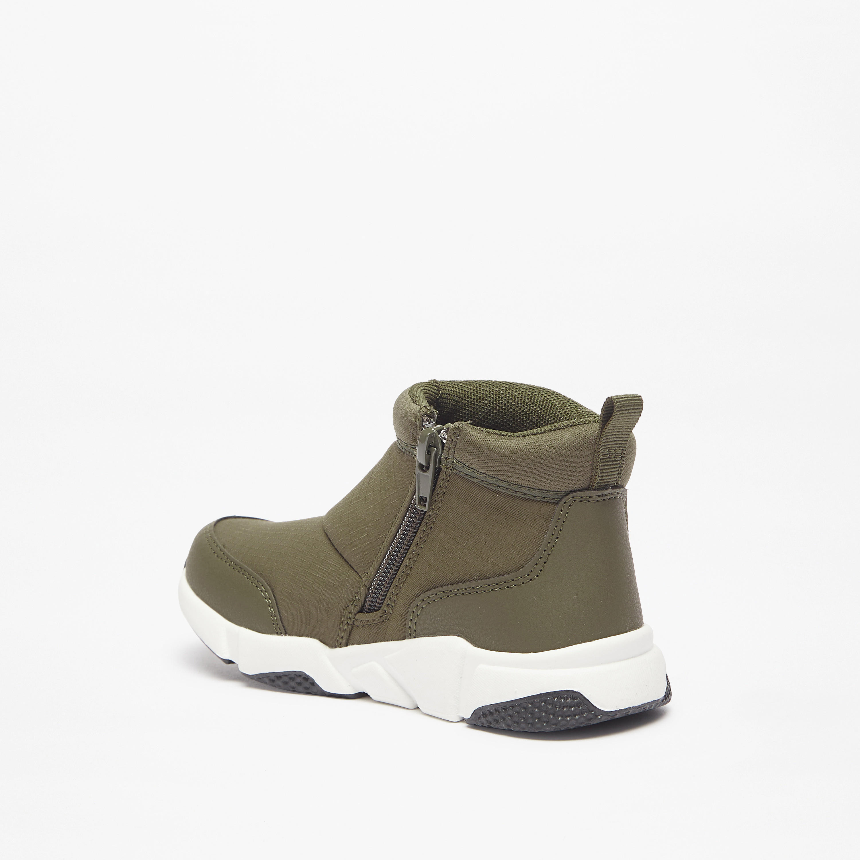 Juniors Textured Ankle Boots with Zip Closure-boys-shoes-boots-image-2