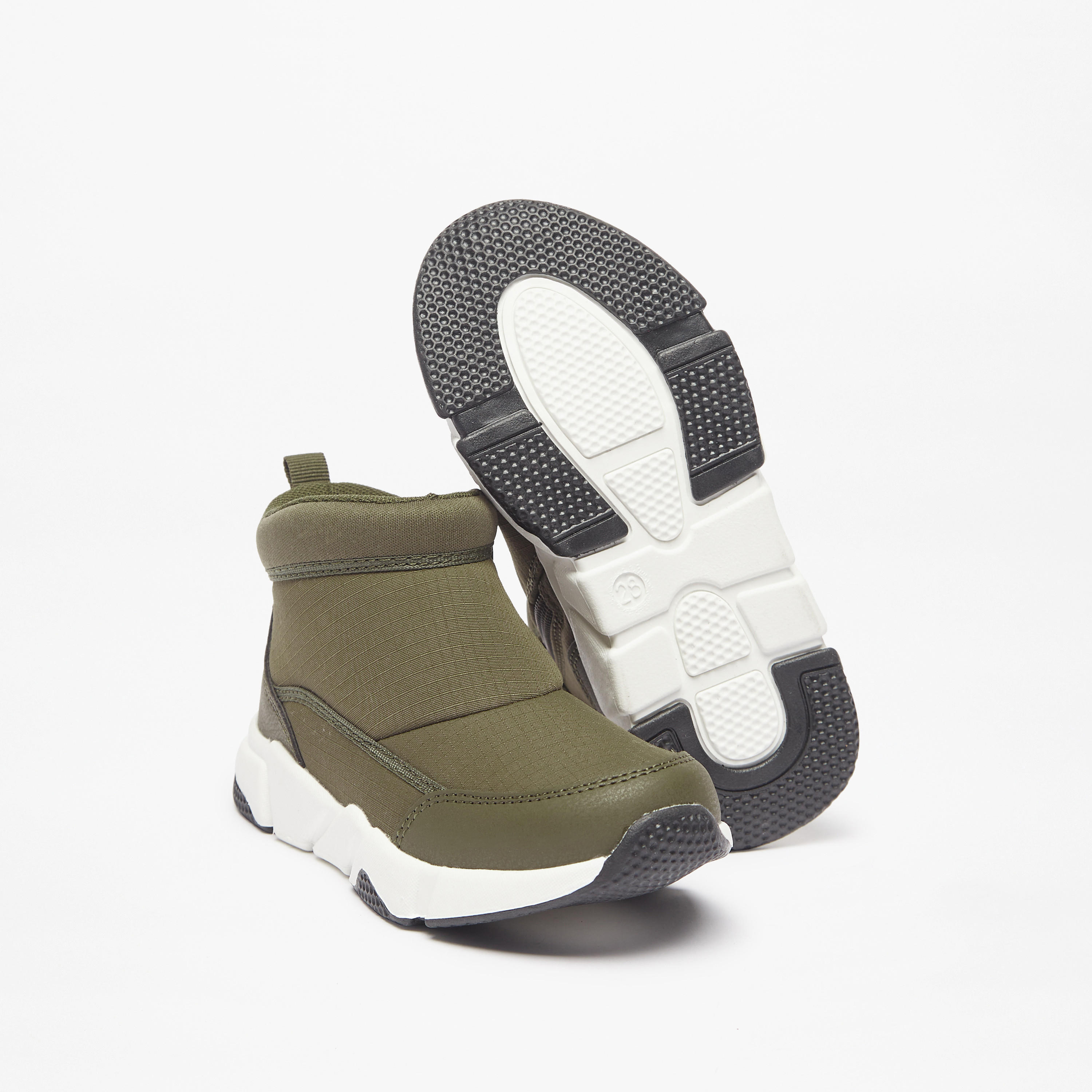 Juniors Textured Ankle Boots with Zip Closure-boys-shoes-boots-image-4