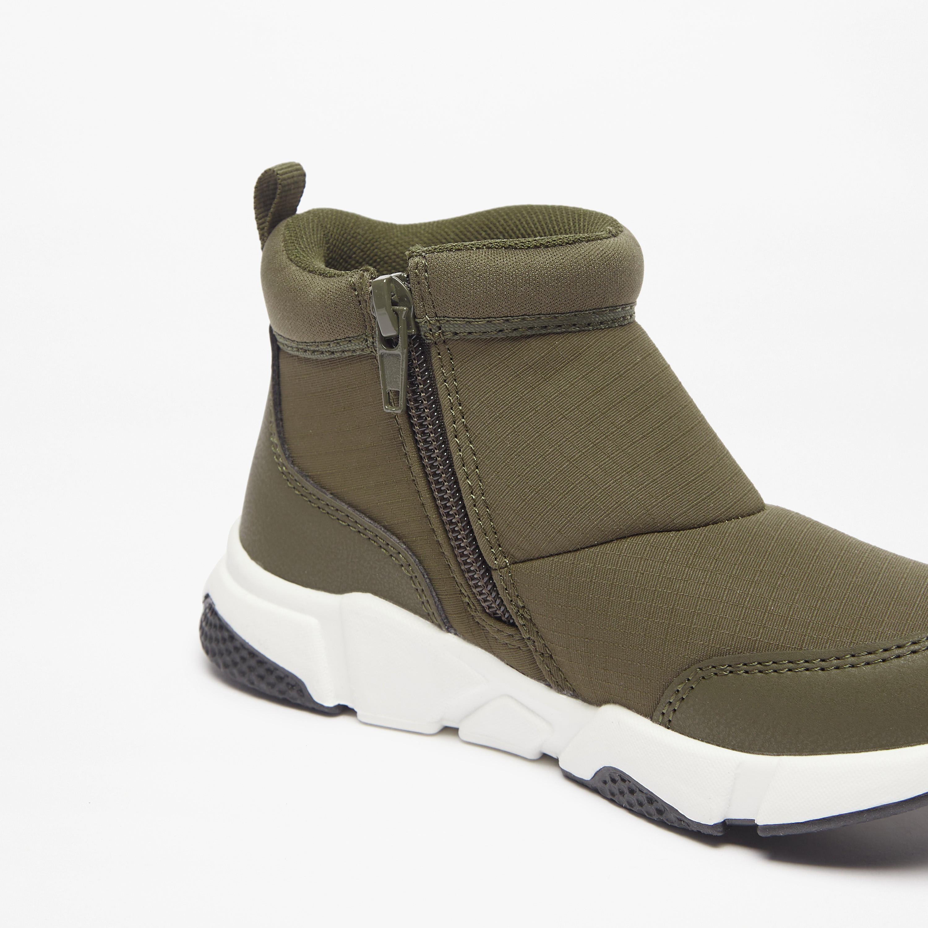 Juniors Textured Ankle Boots with Zip Closure-boys-shoes-boots-image-5