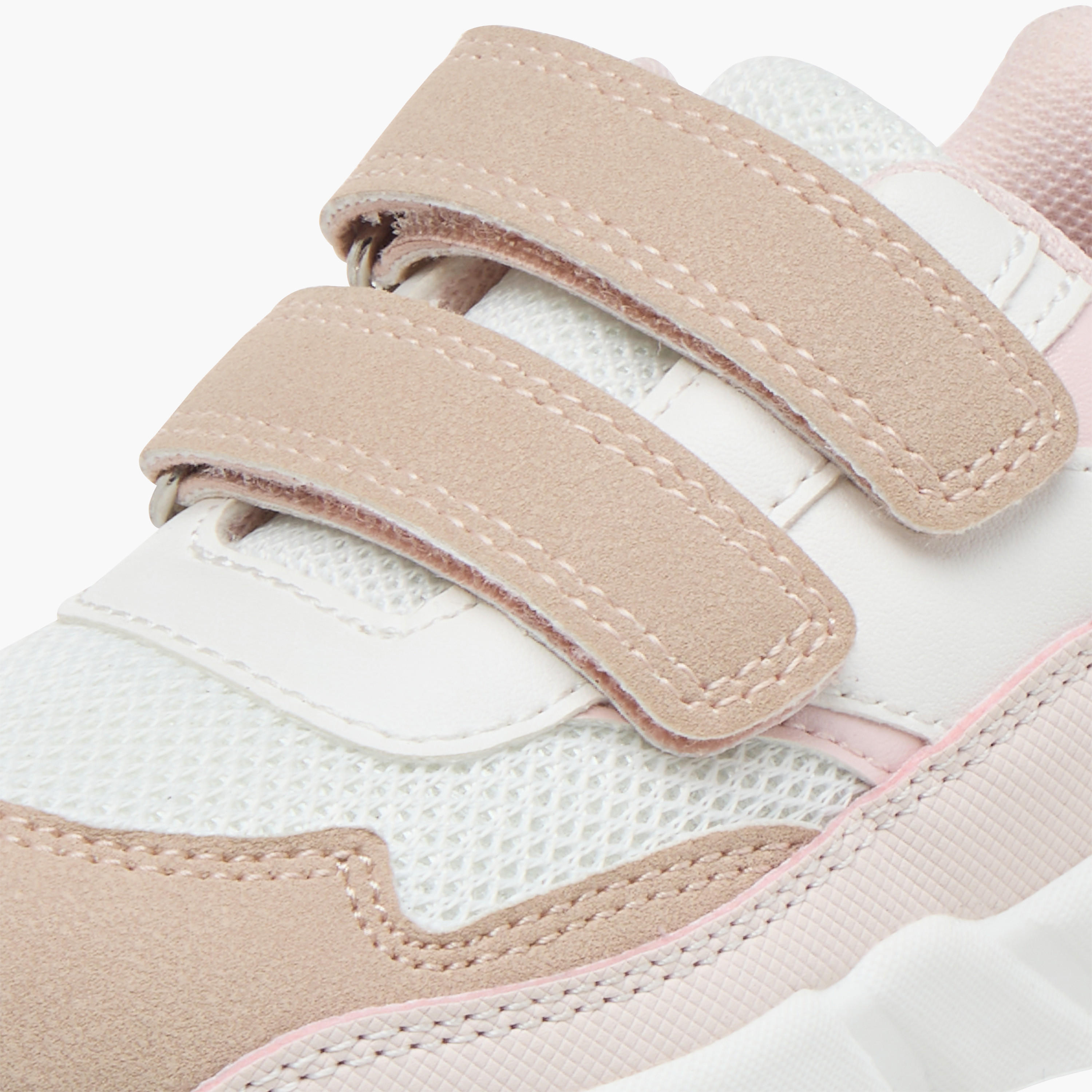Barefeet Panelled Sneakers with Hook and Loop Closure-girls-shoes-sneakers-image-4