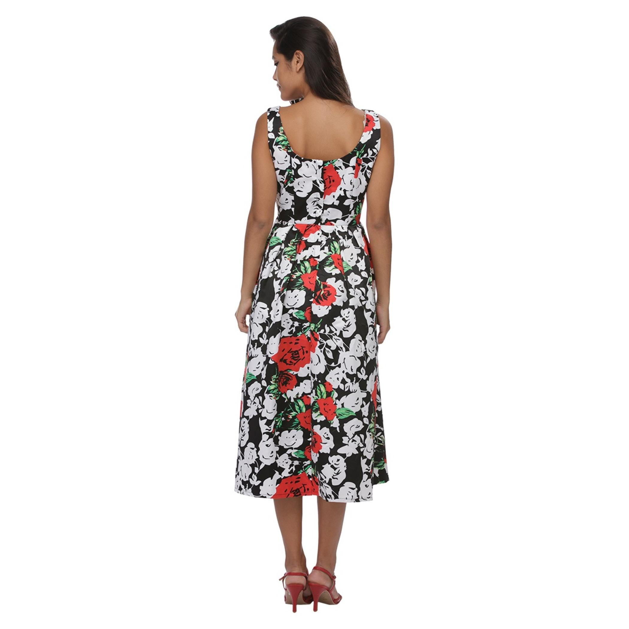 Floral Print Skater Dress-women-clothing-dresses-image-2