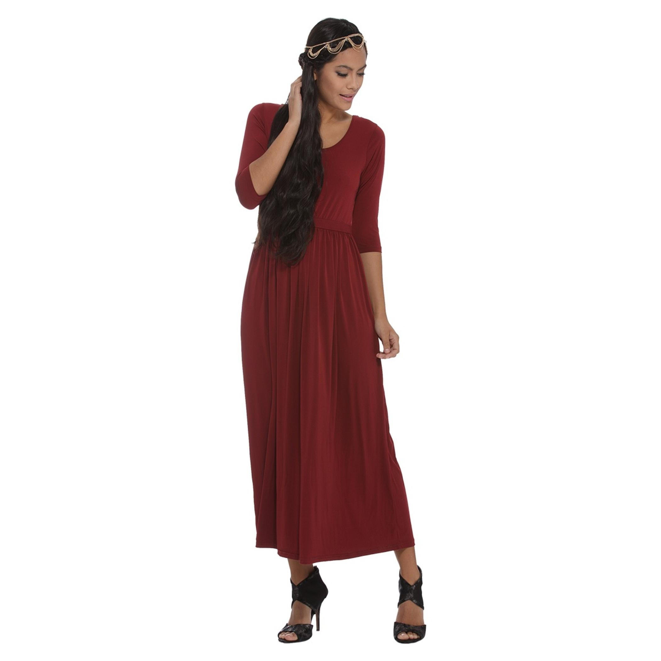 Crop-sleeved Maxi Dress-women-clothing-dresses-image-4