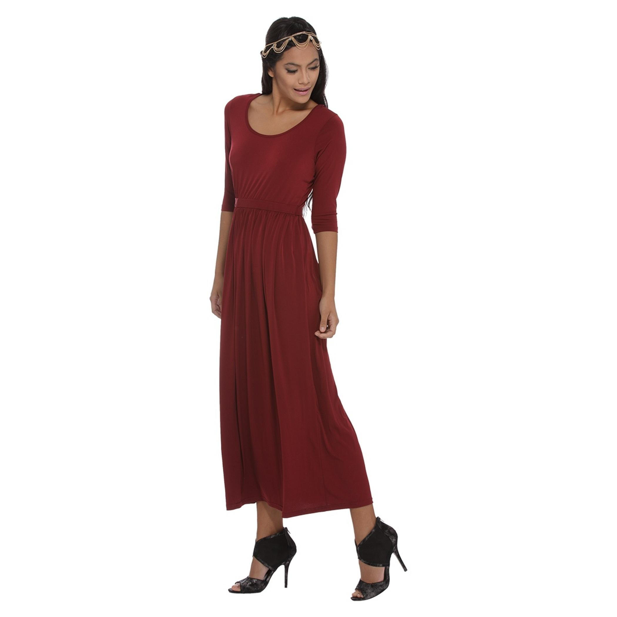 Crop-sleeved Maxi Dress-women-clothing-dresses-image-2