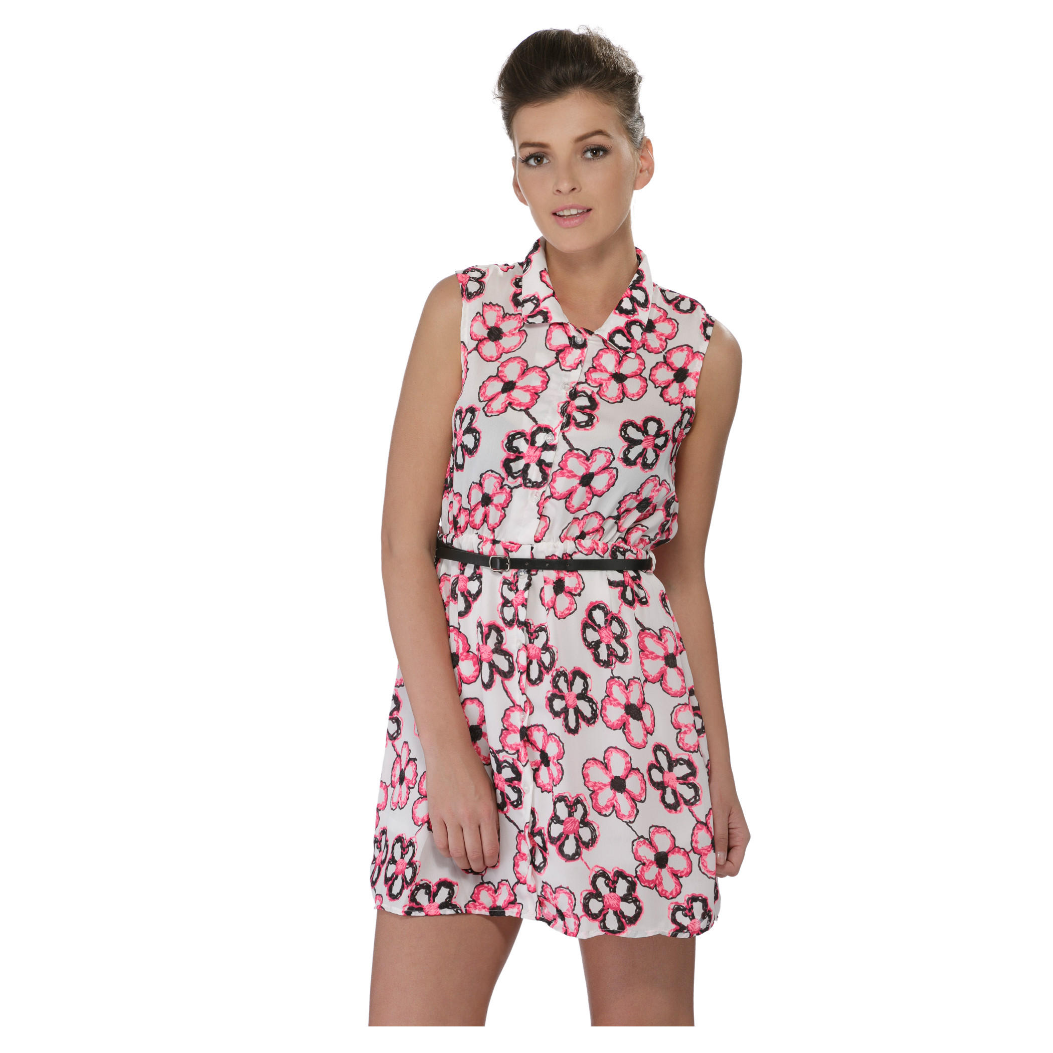 Floral Print Shirt Dress-women-clothing-dresses-image-1