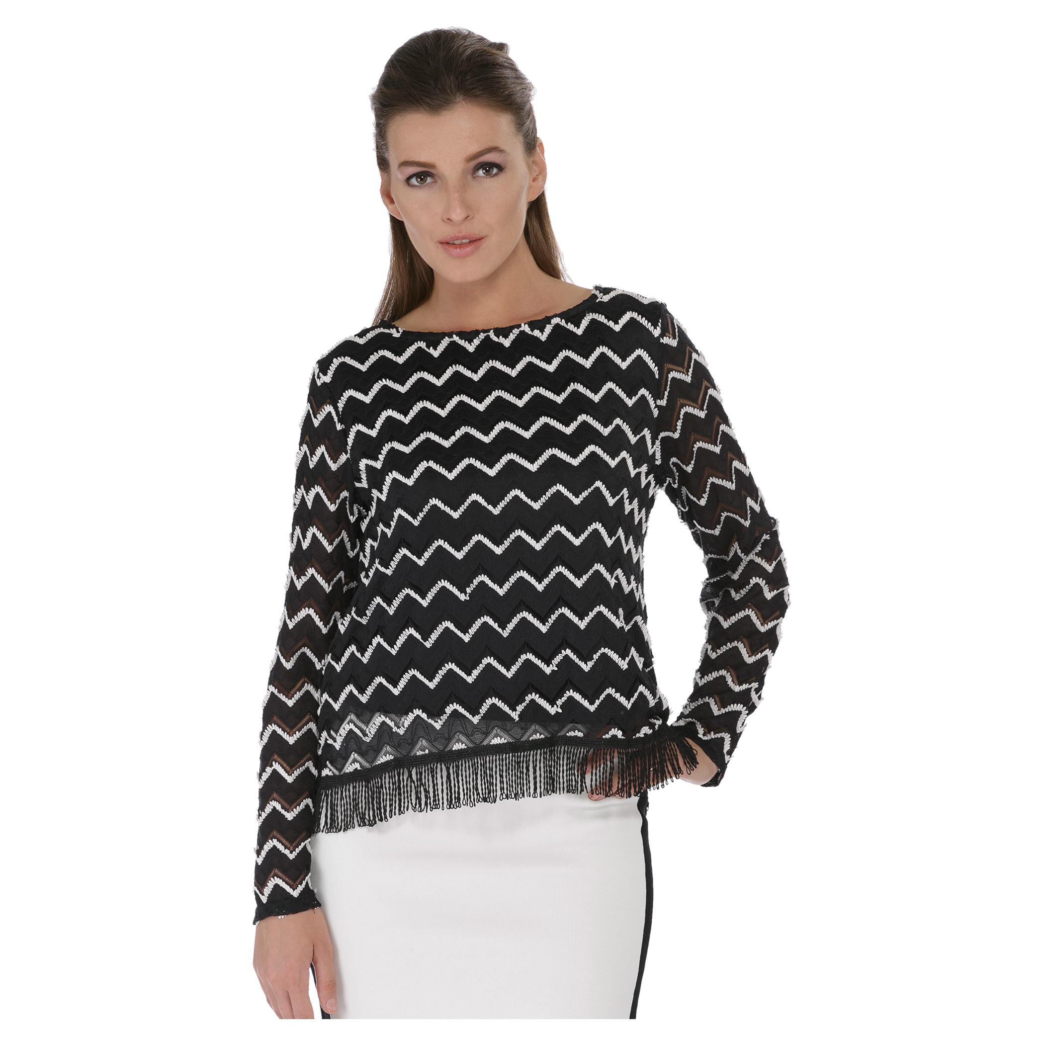 Dual-tone Fringe Top-women-winterwear-cardigansandjumpers-cardigans-image-5