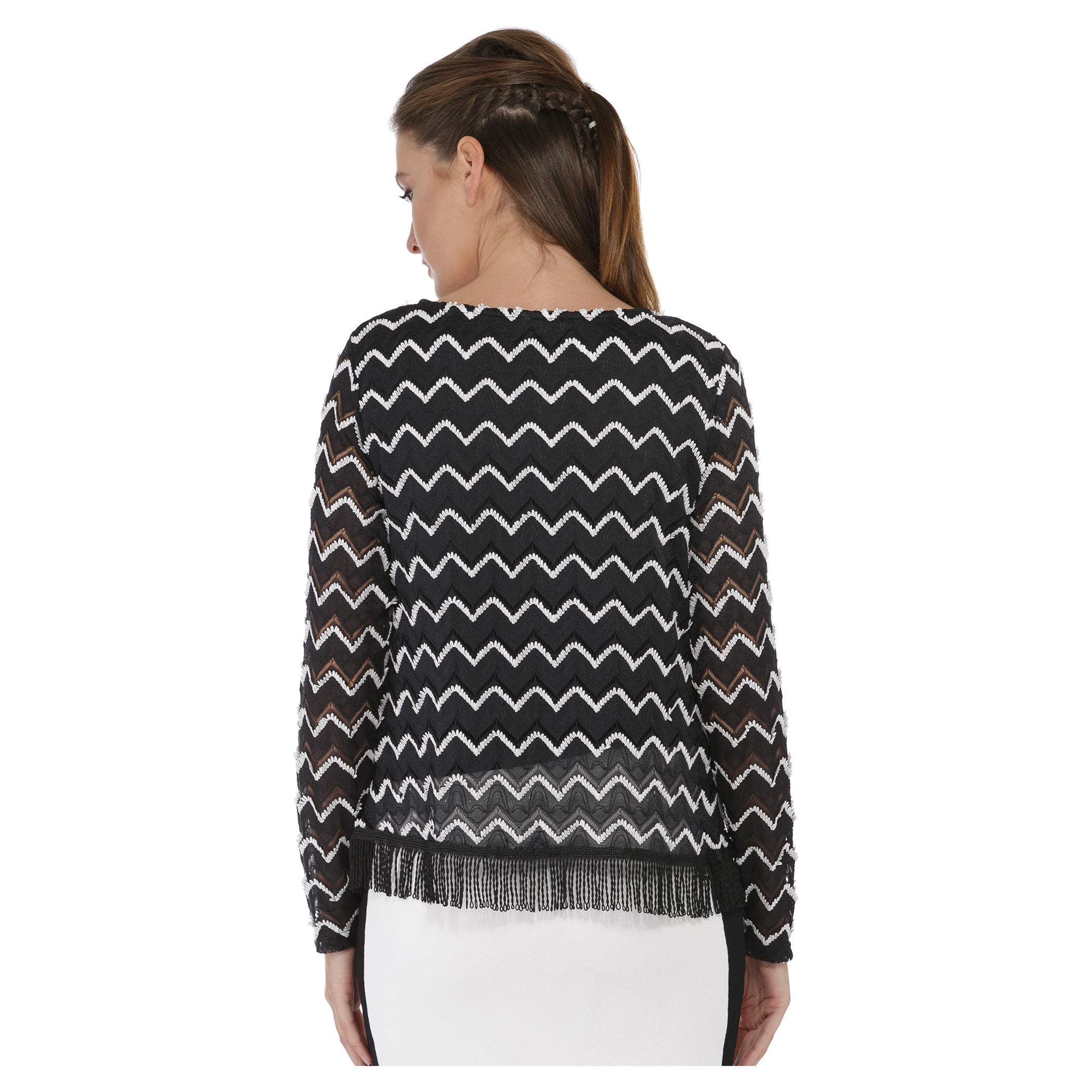 Dual-tone Fringe Top-women-winterwear-cardigansandjumpers-cardigans-image-2