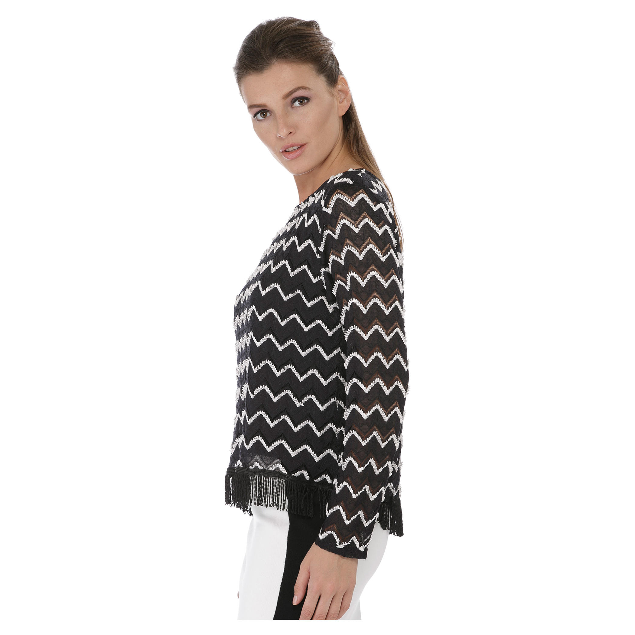 Dual-tone Fringe Top-women-winterwear-cardigansandjumpers-cardigans-image-3
