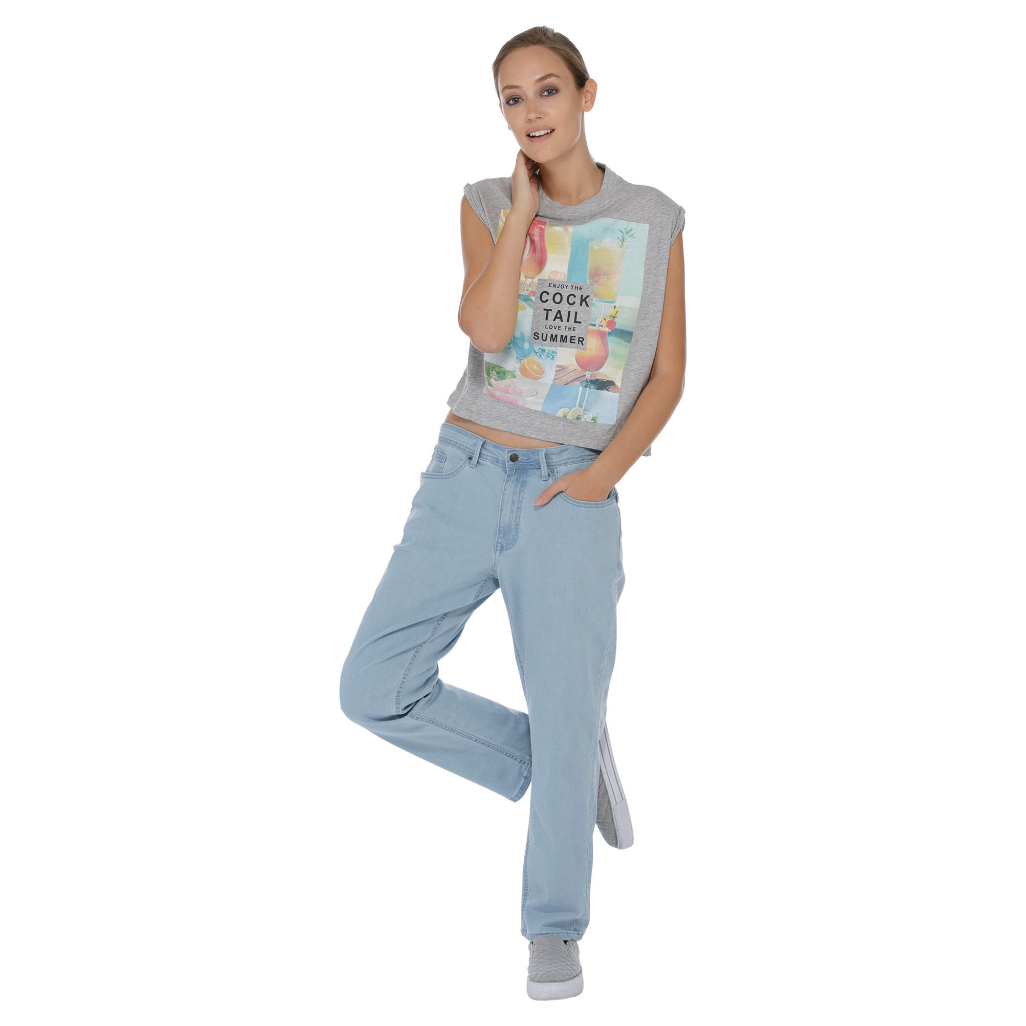 Printed Crew Neck Crop Top-women-clothing-tshirts-image-1