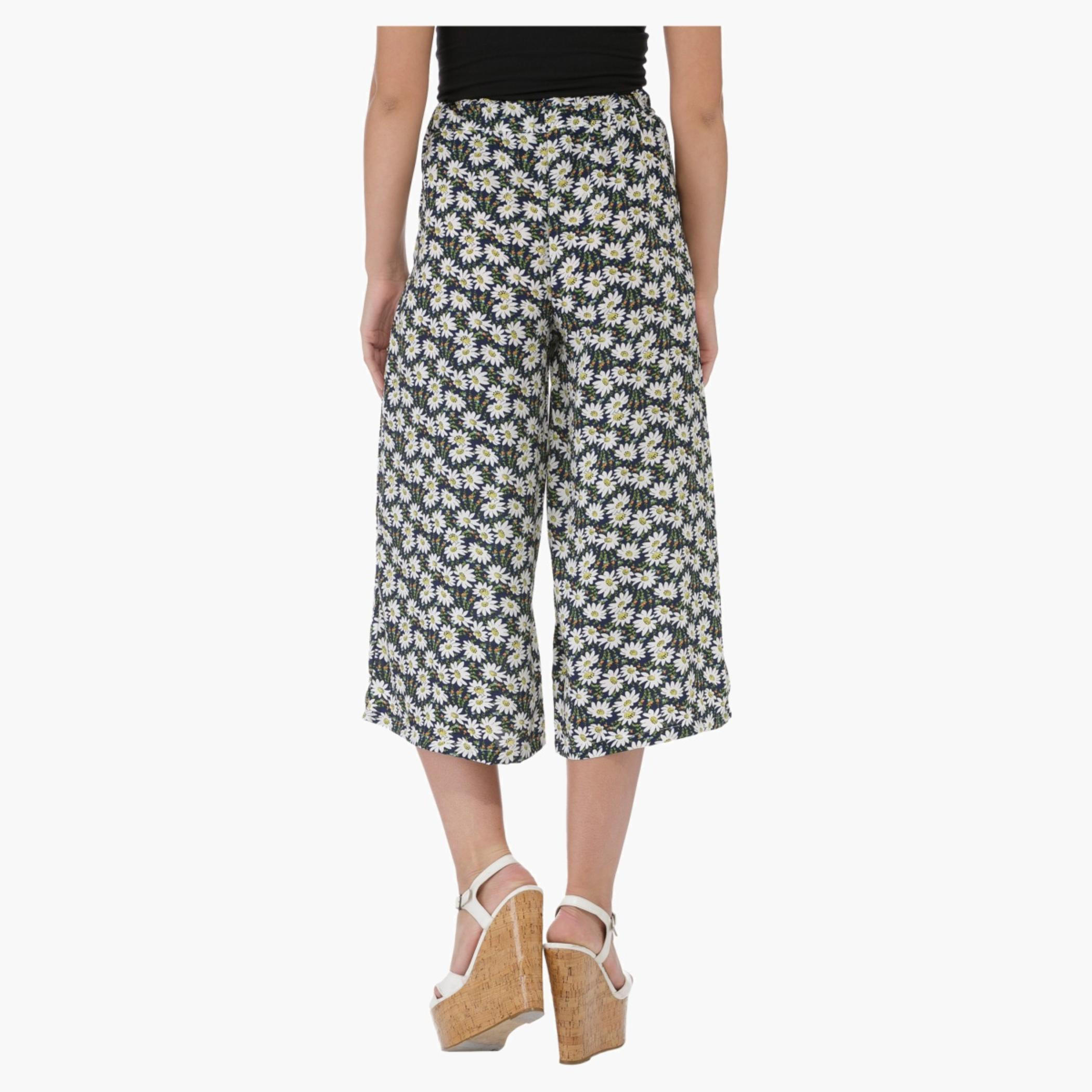 Floral Print Culottes-women-clothing-bottoms-trousers-image-4