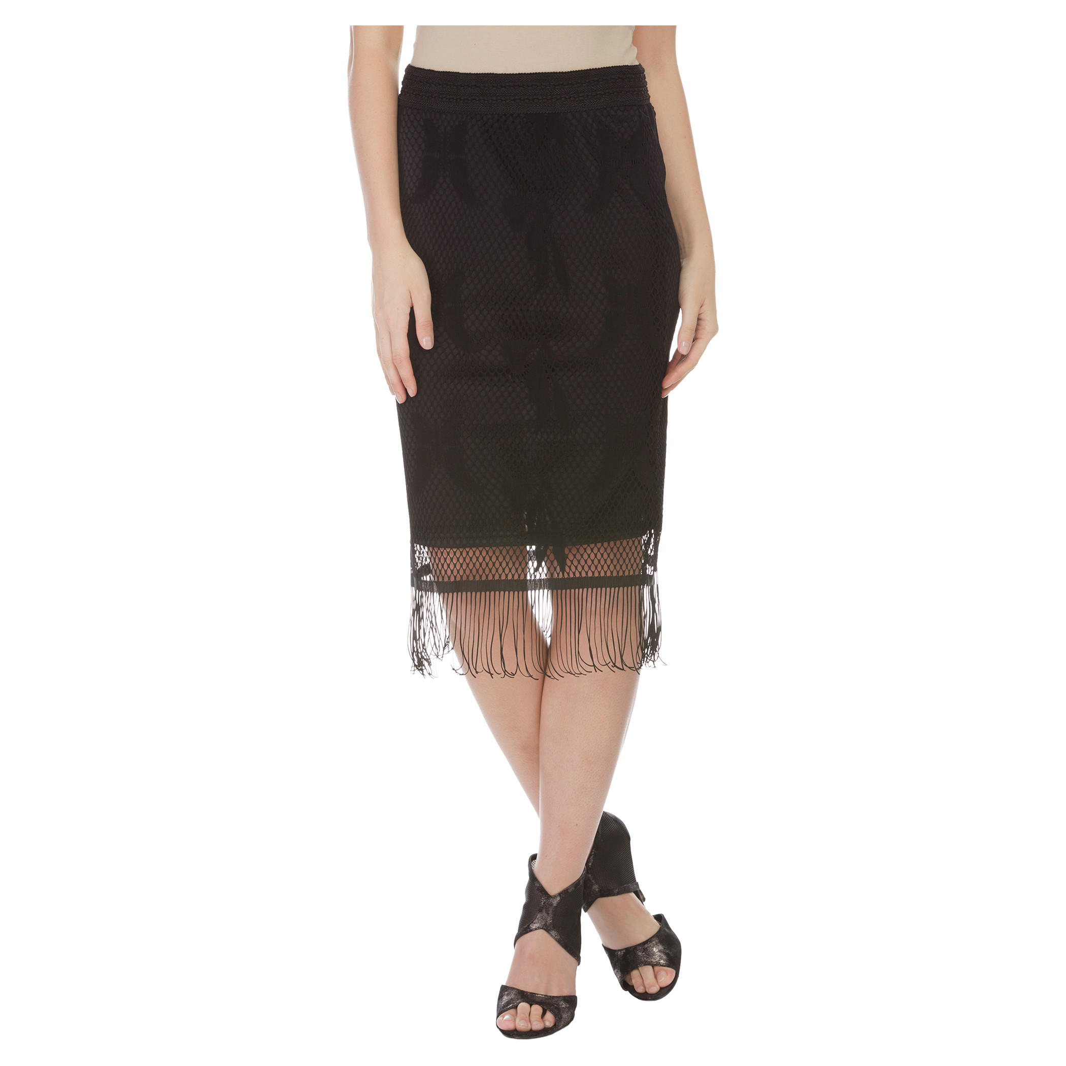 Tasselled Fish Net Skirt-women-clothing-bottoms-skirts-image-1