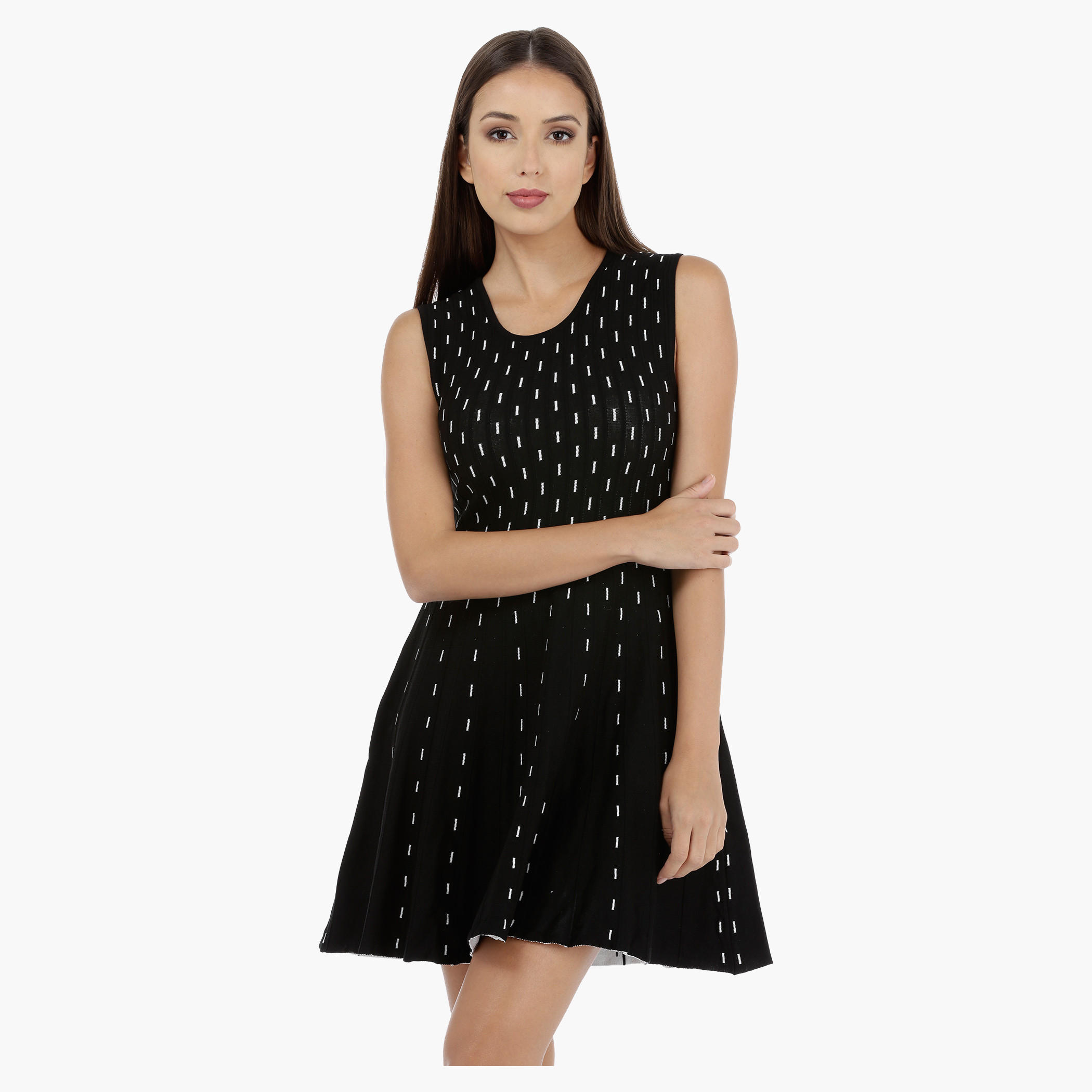 Sleeveless dress with Contrast Detailing-women-clothing-dresses-image-1