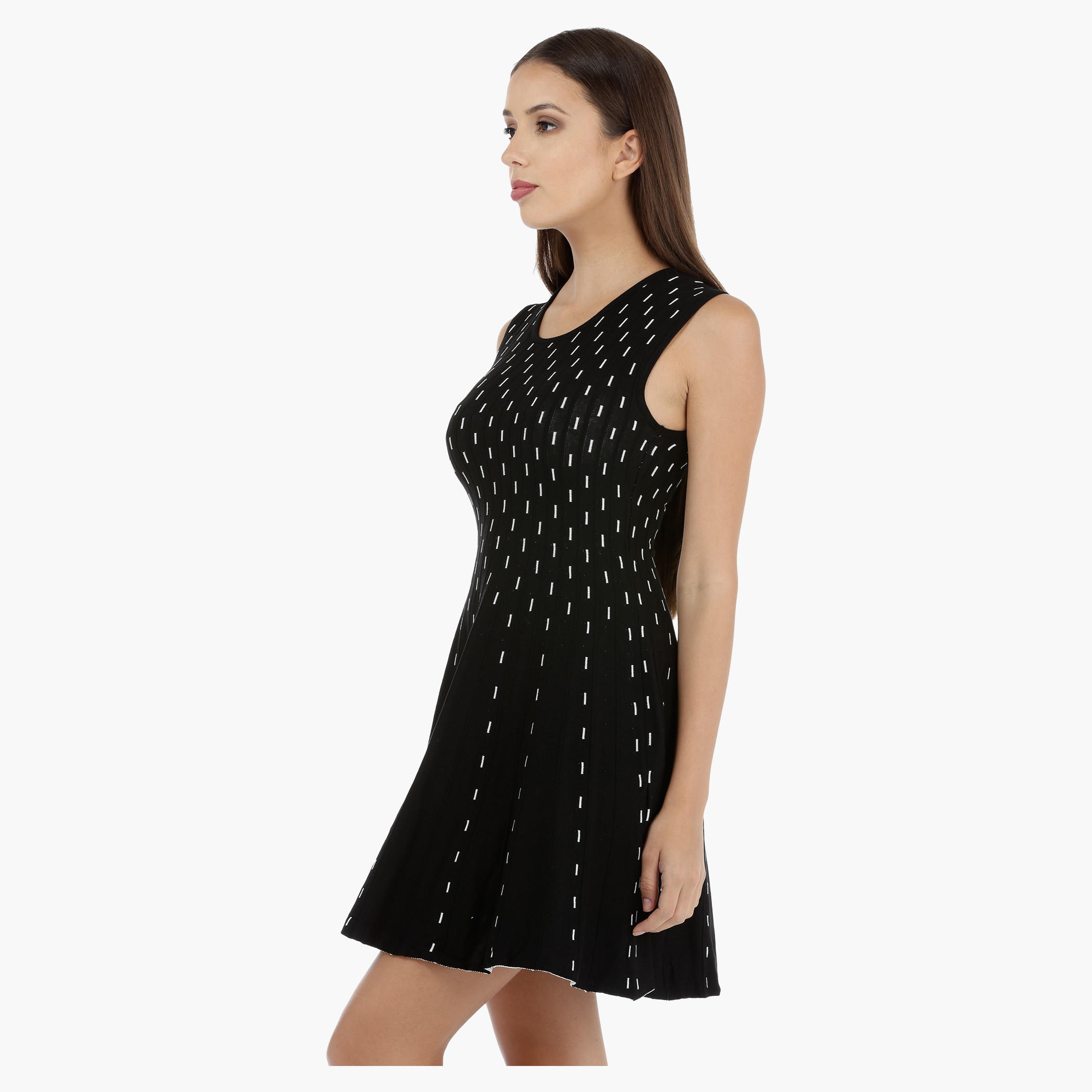 Sleeveless dress with Contrast Detailing-women-clothing-dresses-image-3