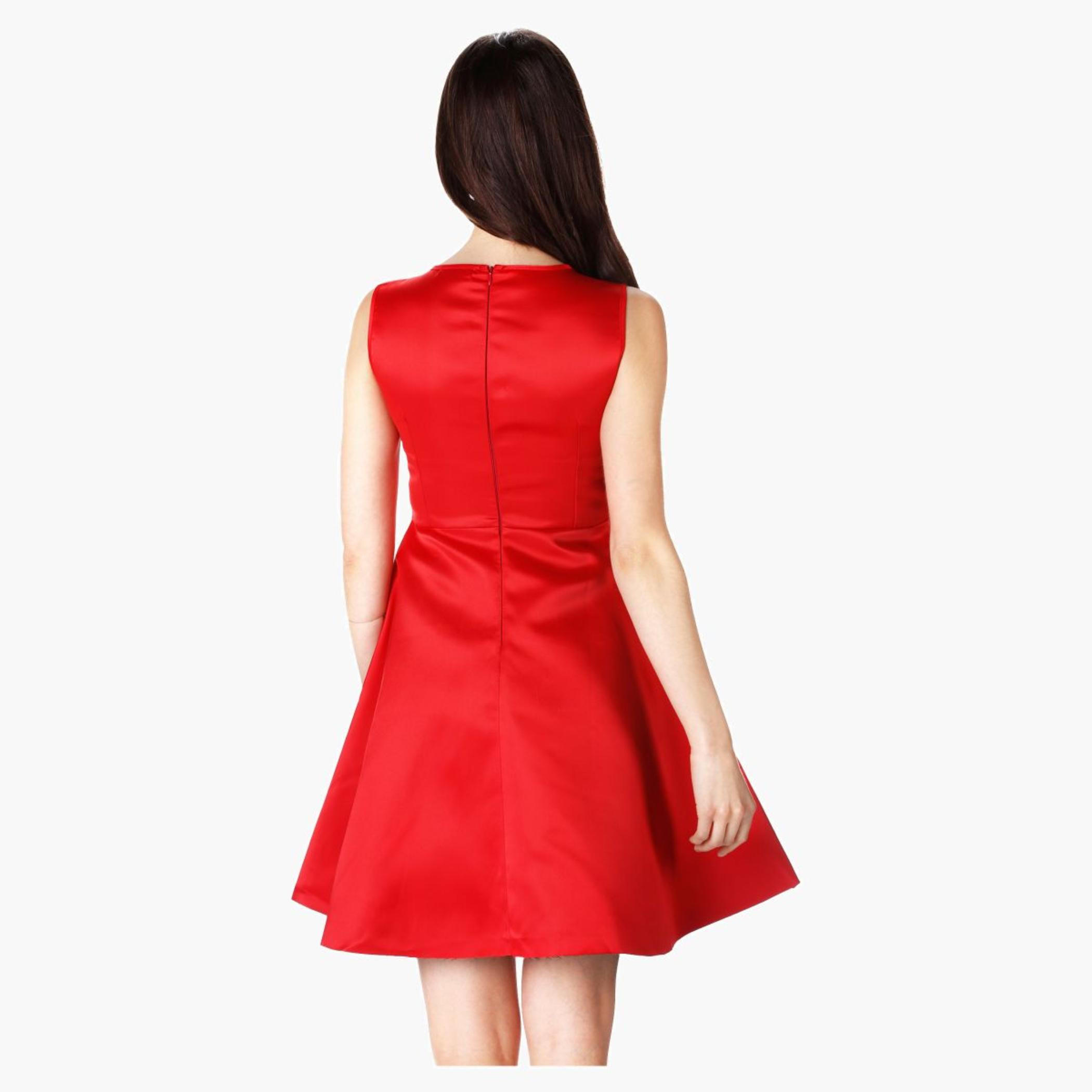 Solid-colour Skater Dress-women-clothing-dresses-image-2