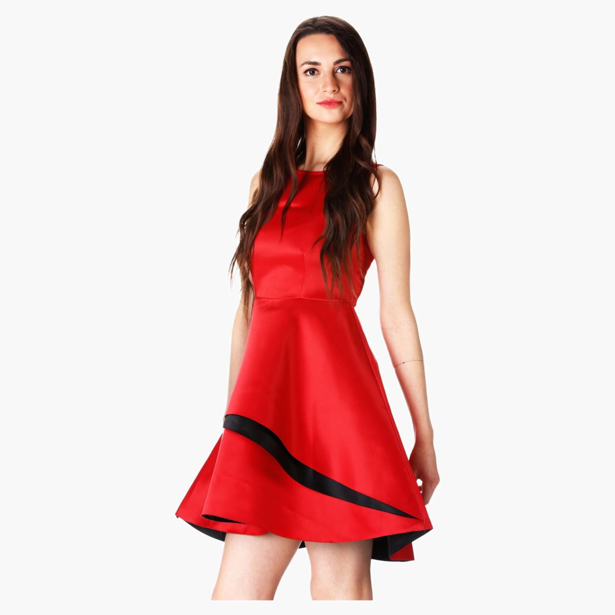 Solid-colour Skater Dress-women-clothing-dresses-image-3